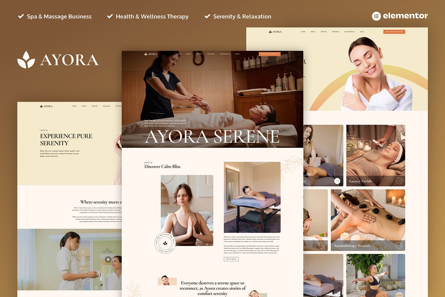 Ayora - Spa & Wellness Elementor Pro Template Kit template kit cover image