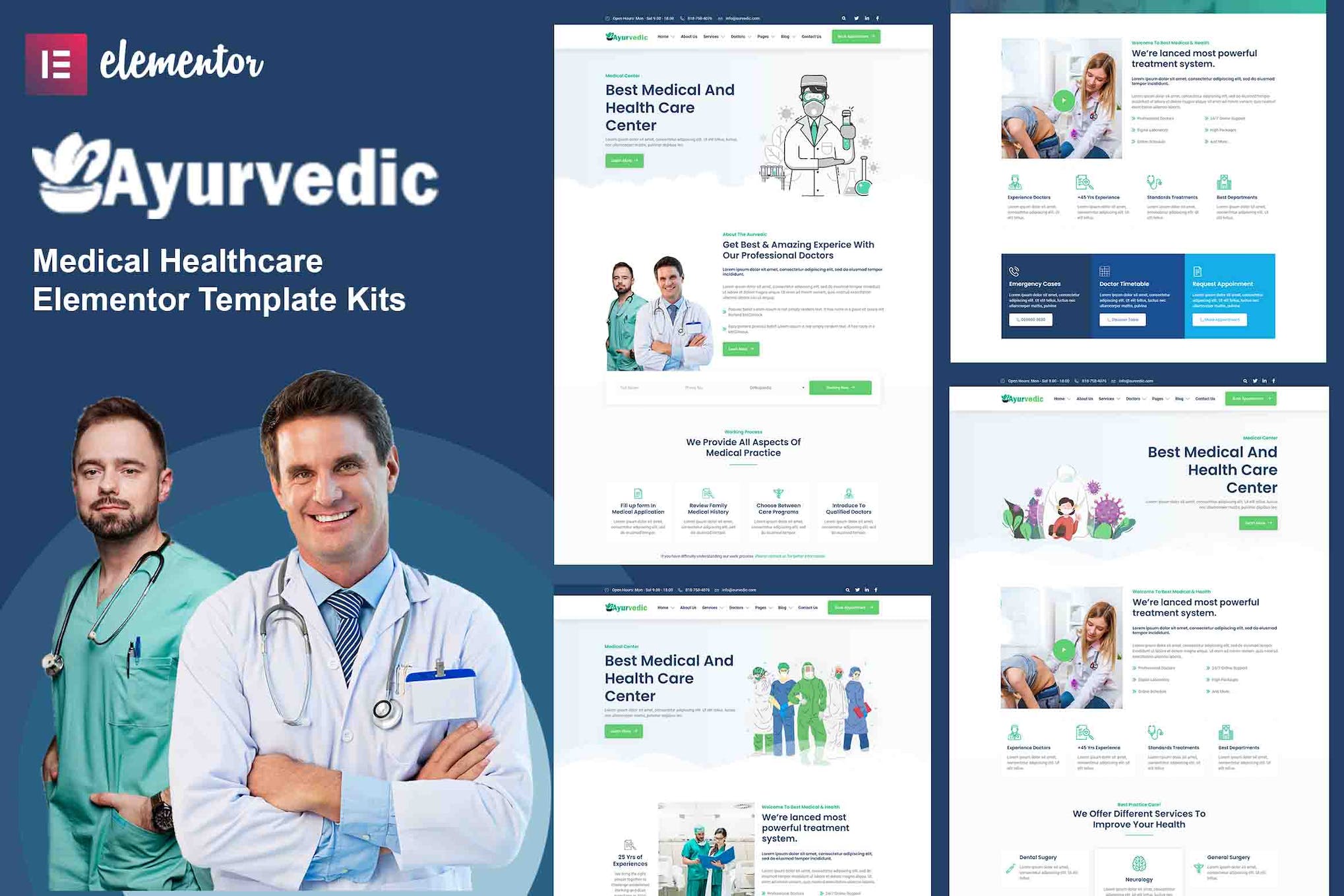 Ayurvedic - Medical Healthcare Elementor Template Kits template kit cover image