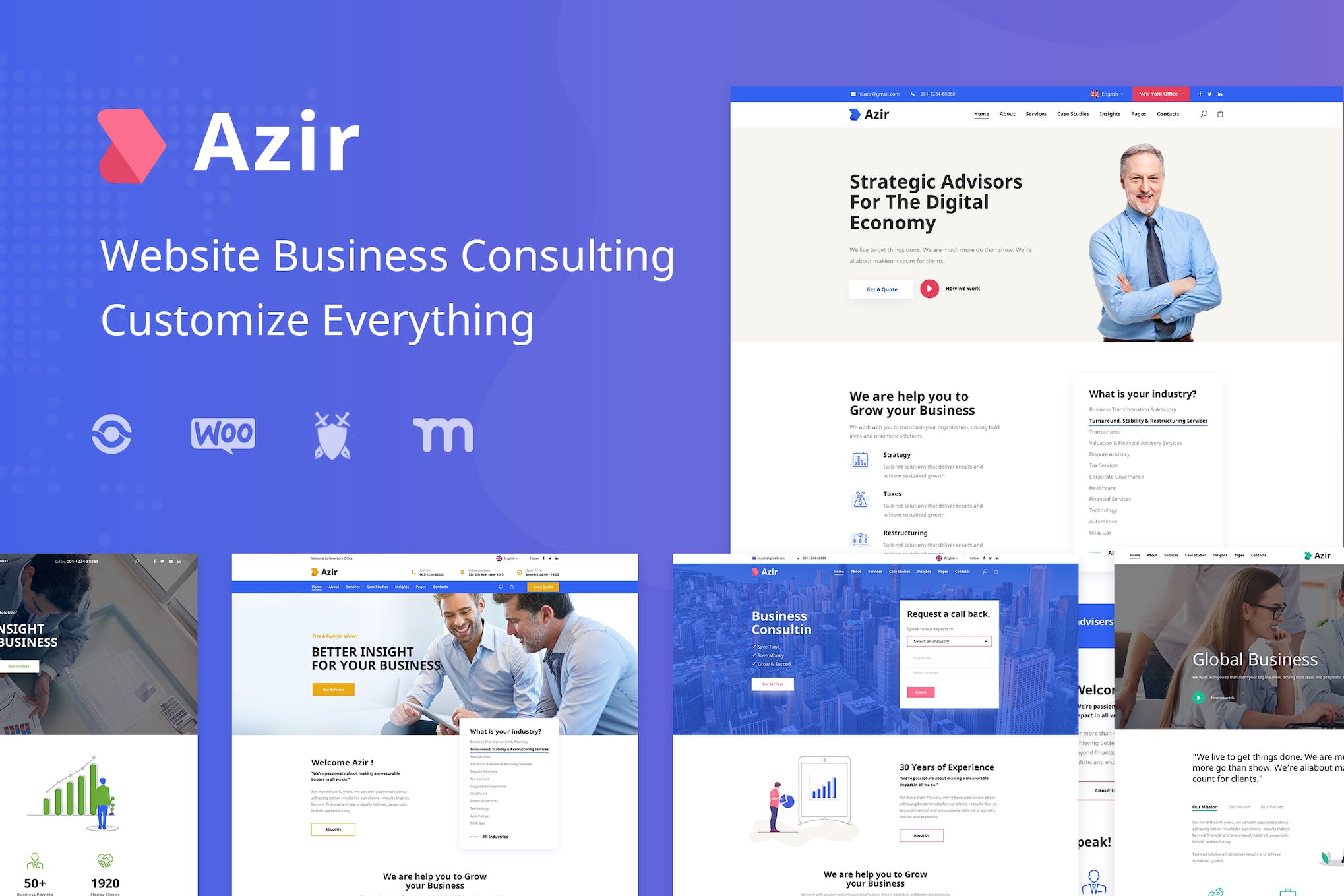 Azir | Finance Consulting Elementor Template Kit template kit cover image