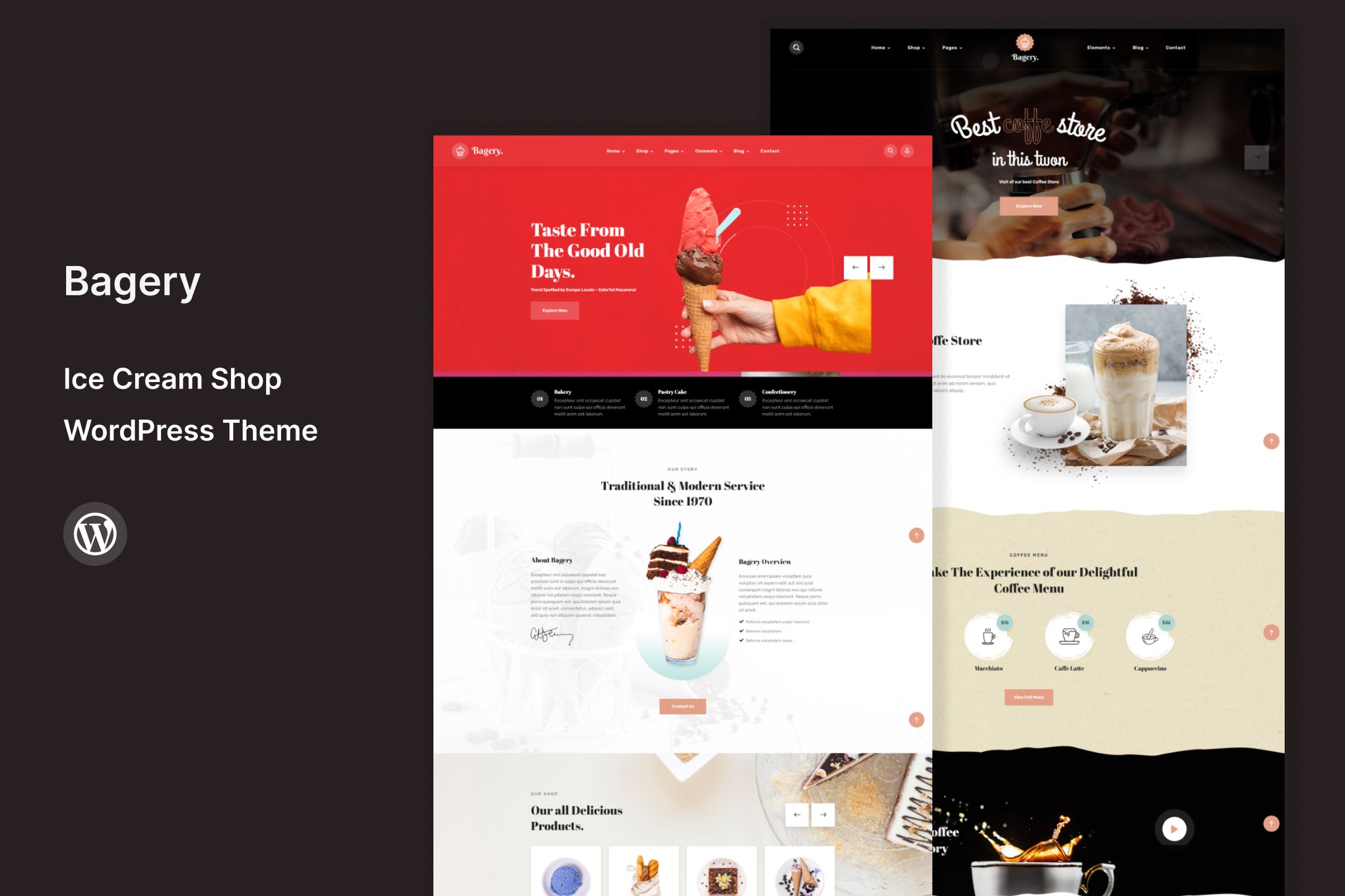 Bagery - Ice Cream Shop WordPress Theme theme cover image