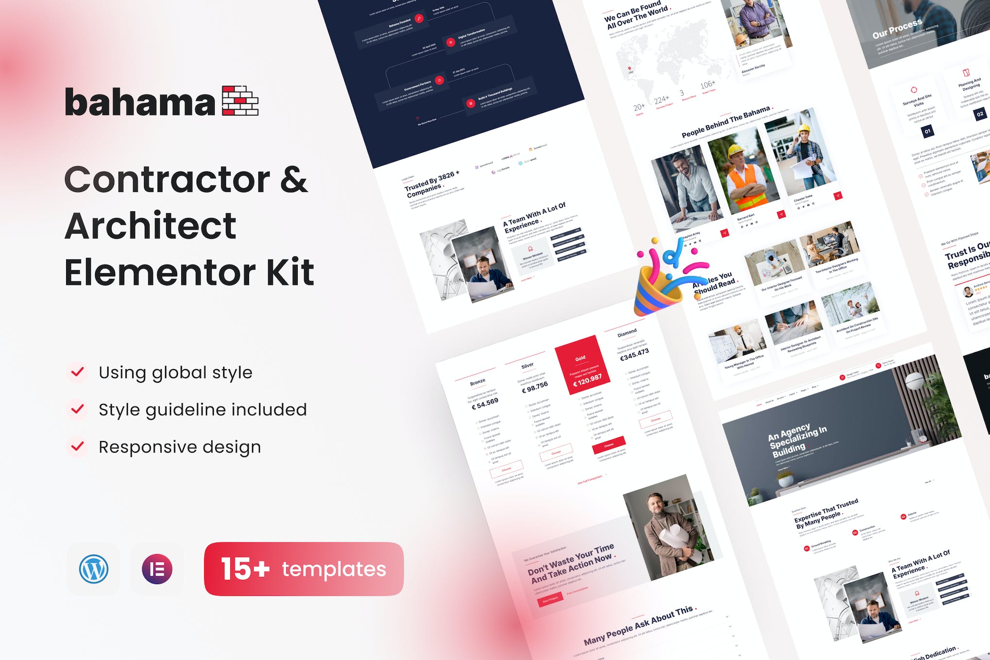Bahama Contractor & Architect Elementor Pro Template Kit template kit cover image
