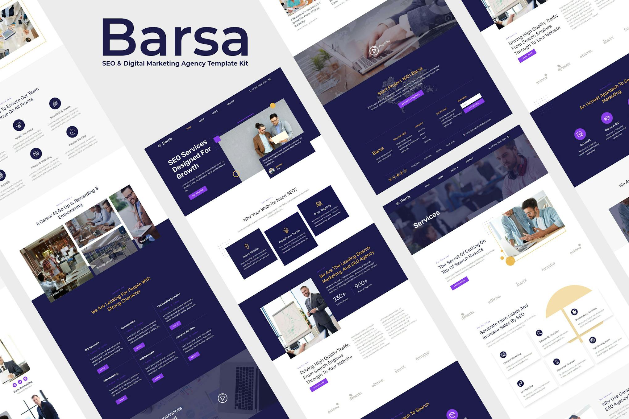 Barsa - SEO & Digital Marketing Agency Template Kit template kit cover image