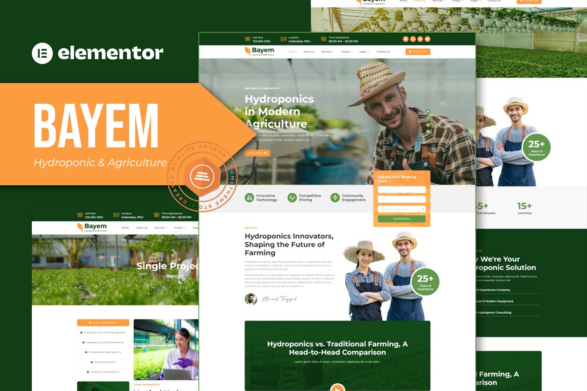 Bayem - Hydroponic & Agriculture Elementor Template Kit template kit cover image