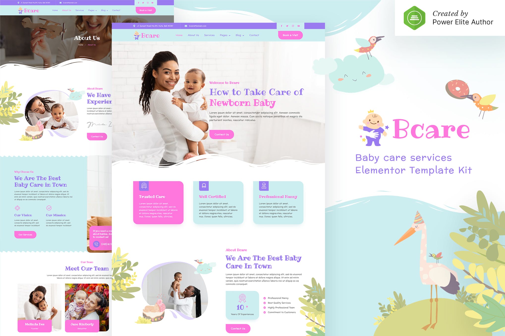 Bcare – Baby Care Services Elementor Template Kit template kit cover image