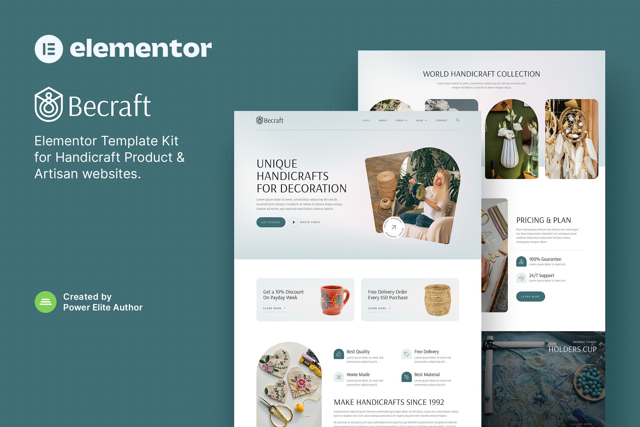 Becraft – Handicraft & Artisan Elementor Template Kit template kit cover image