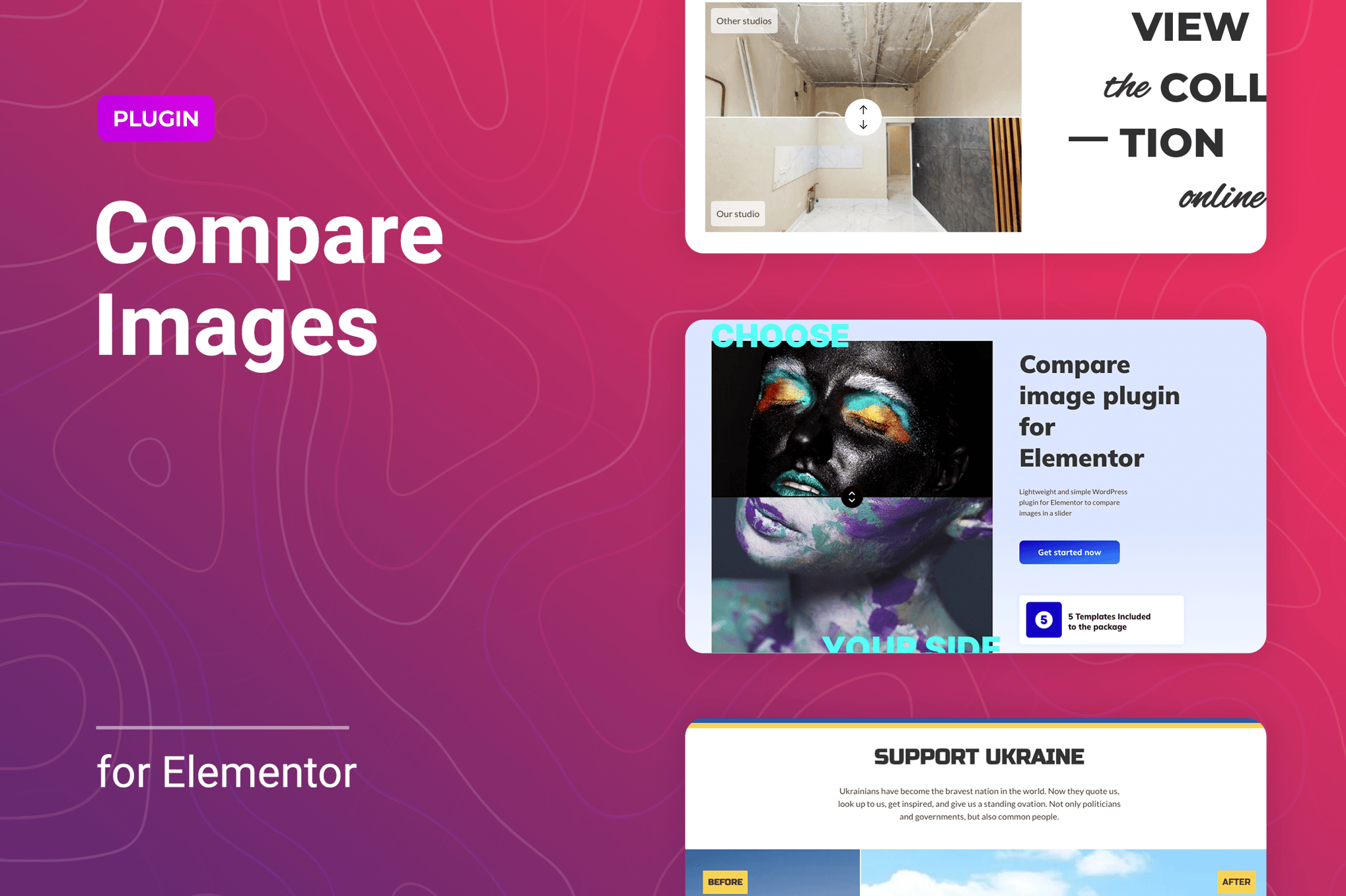 Before and After Image Compare for Elementor plugin cover image
