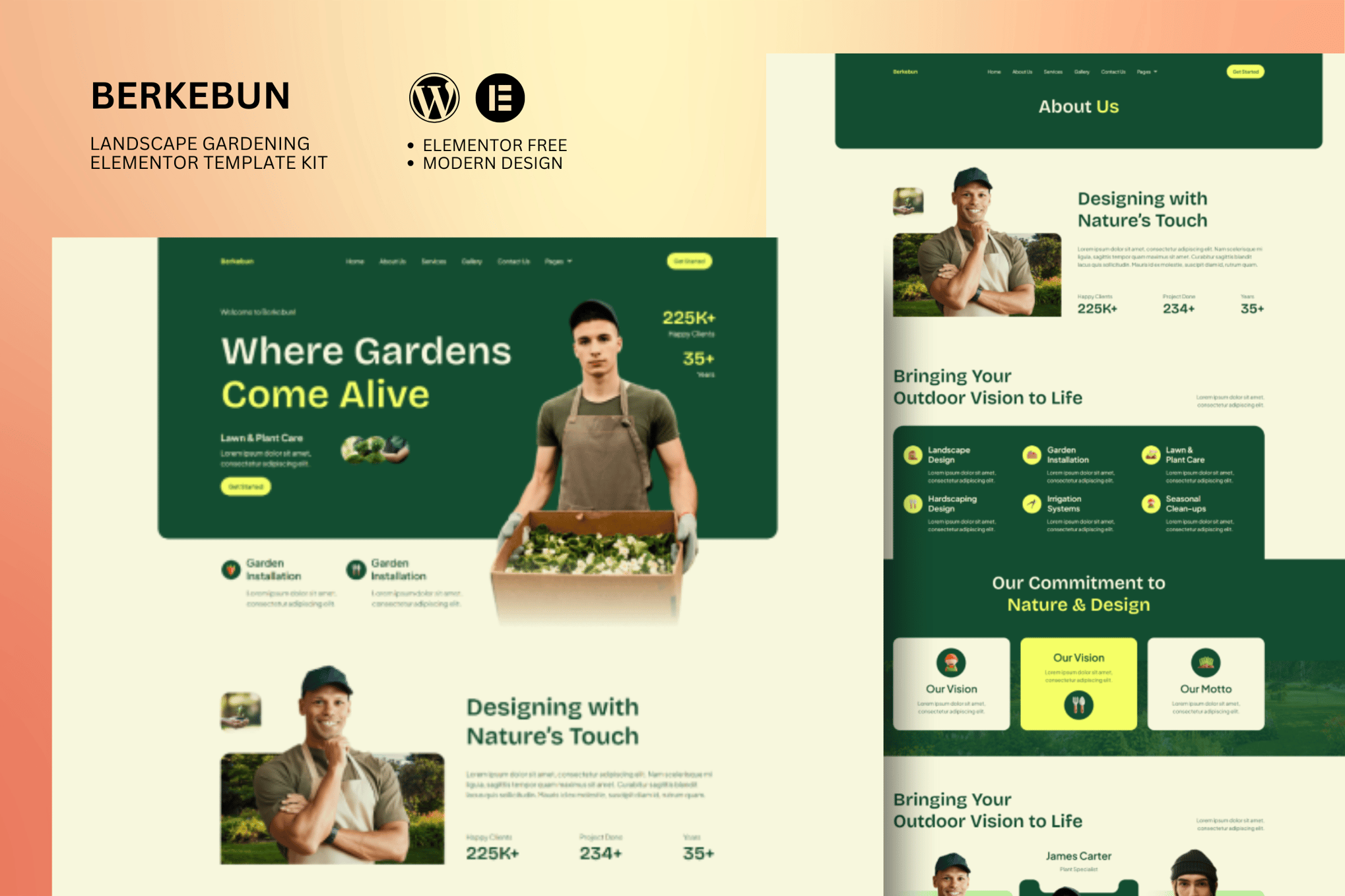Berkebun - Landscape & Gardening Elementor Template Kit template kit cover image