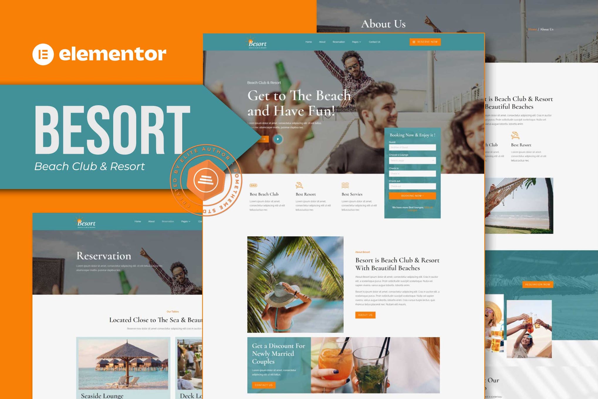 Besort - Beach Club & Resort Elementor Template Kit template kit cover image