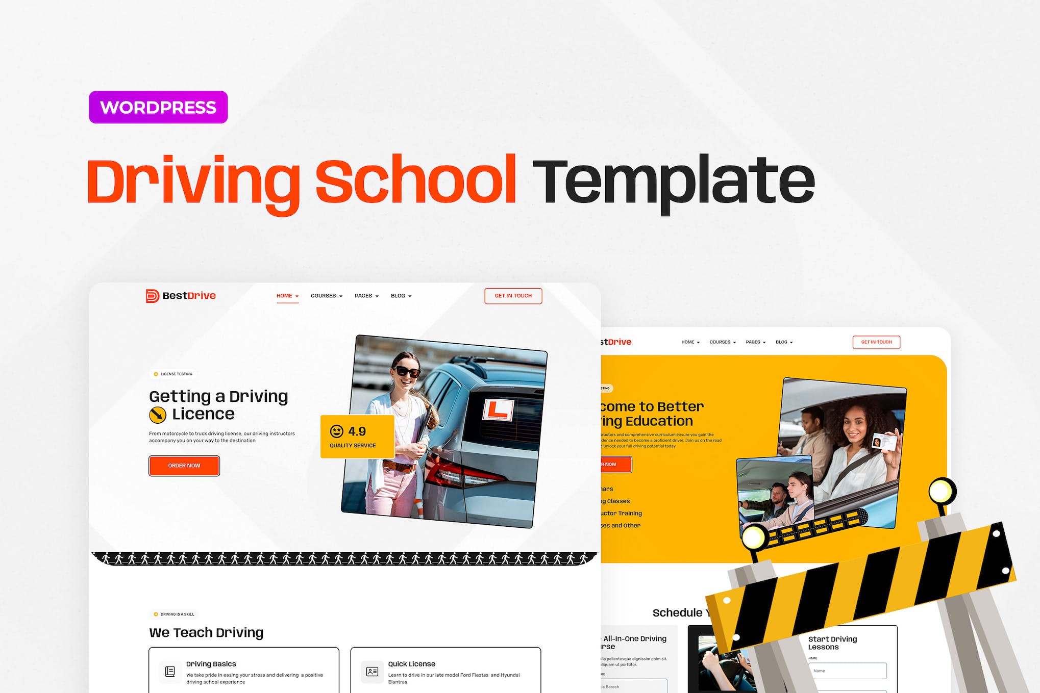 BestDrive – Driving School Elementor Template Kit template kit cover image