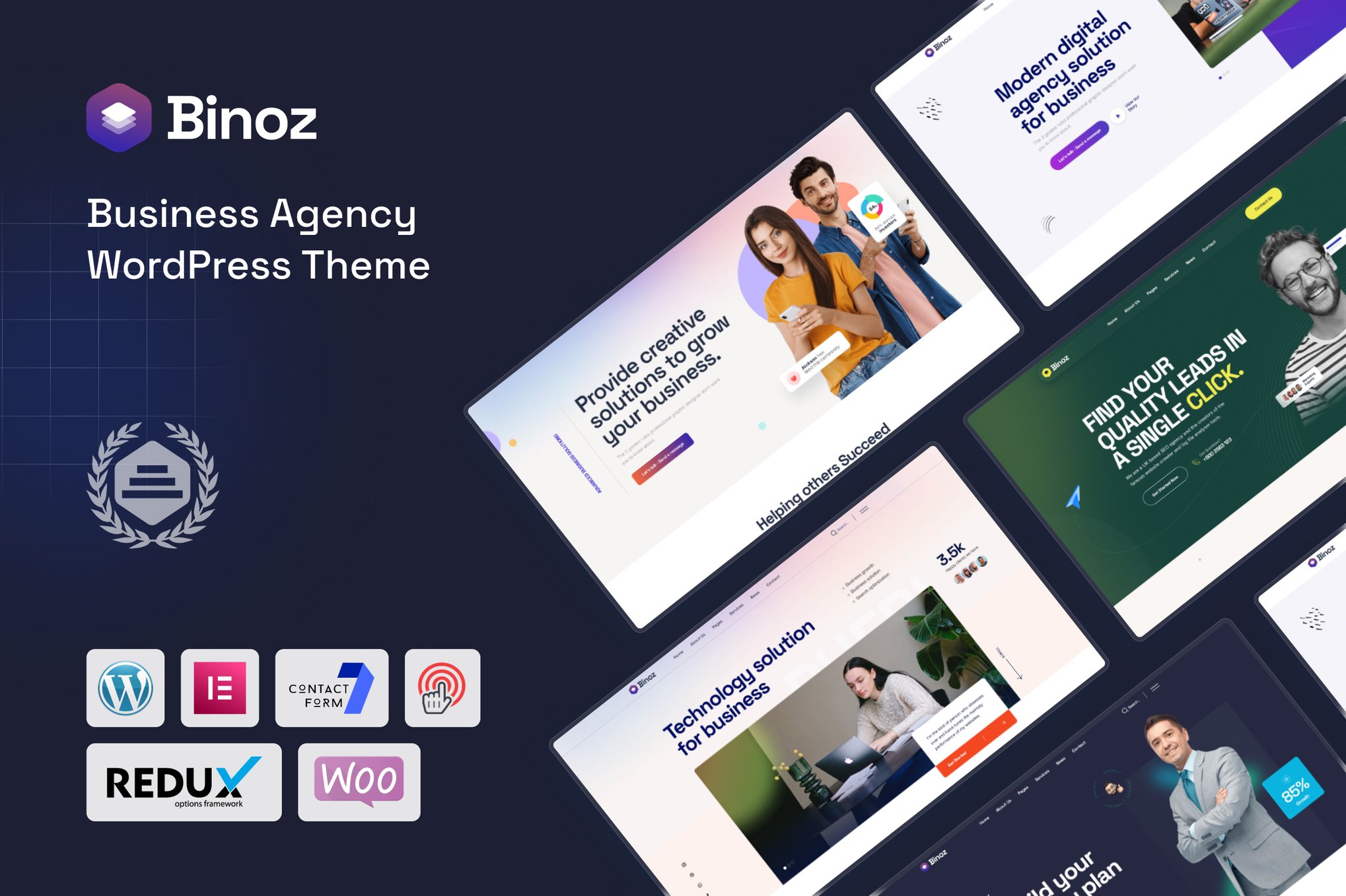 Binoz - Business Agency WordPress Theme theme cover image