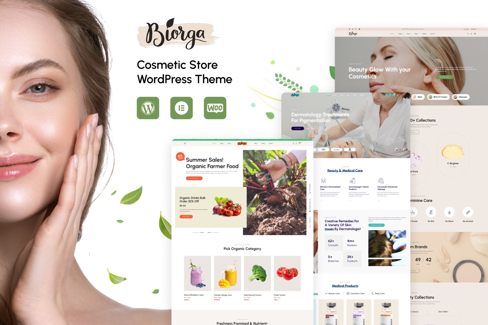 Biorga - Elementor Beauty Cosmetics Shop WordPress theme cover image