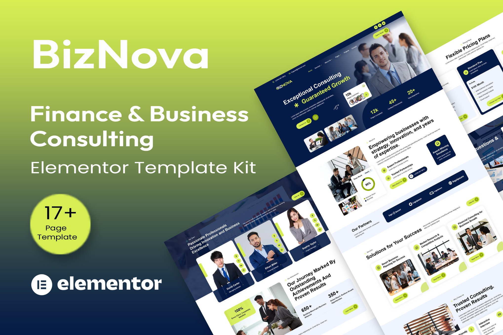 BizNova– Business Consulting Elementor Template Kit template kit cover image