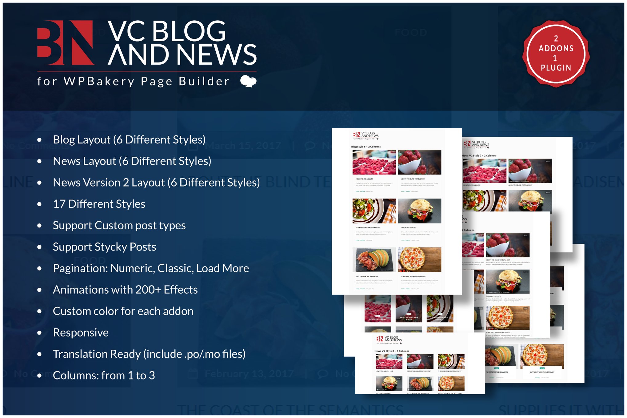 Blog and News Addons for WPBakery Page Builder WP plugin cover image