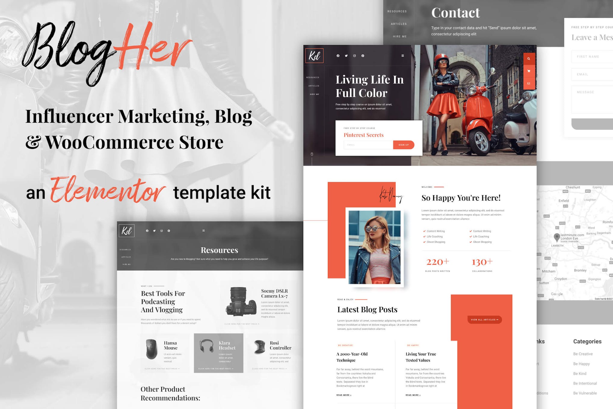 BlogHer - Influencer Marketing Elementor Template Kit template kit cover image
