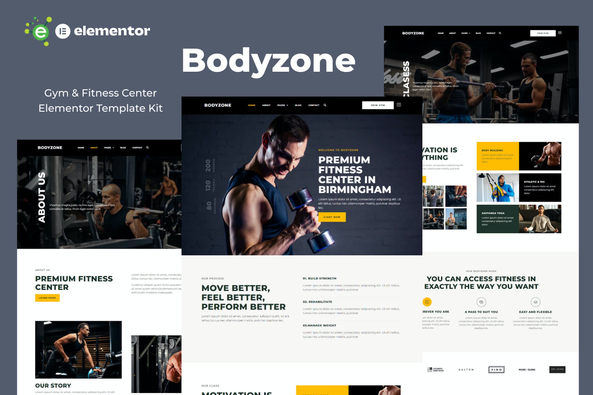 Bodyzone - Gym and Fitness Center Elementor Template Kit template kit cover image