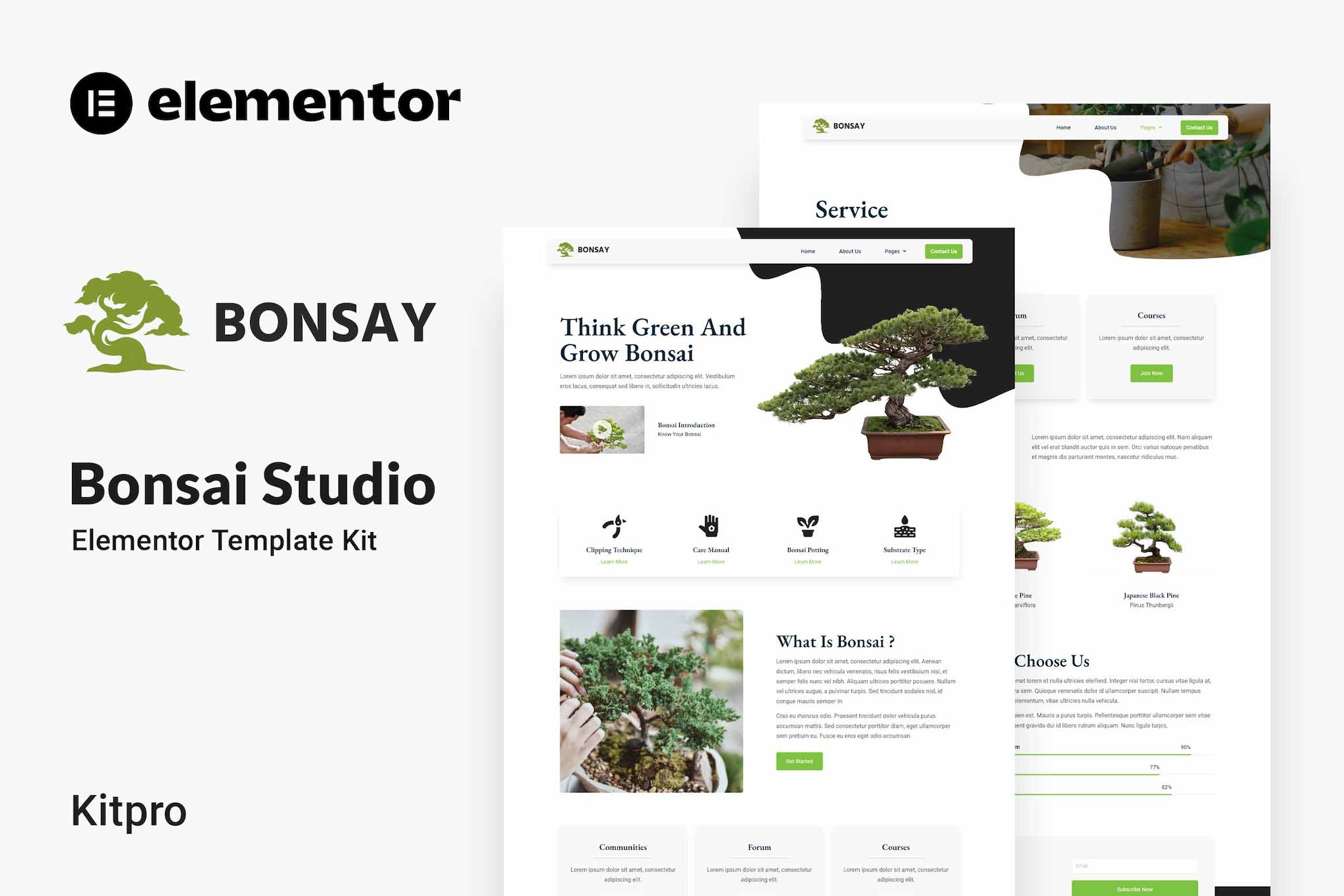 Bonsay - Bonsai Studio Elementor Template Kit template kit cover image