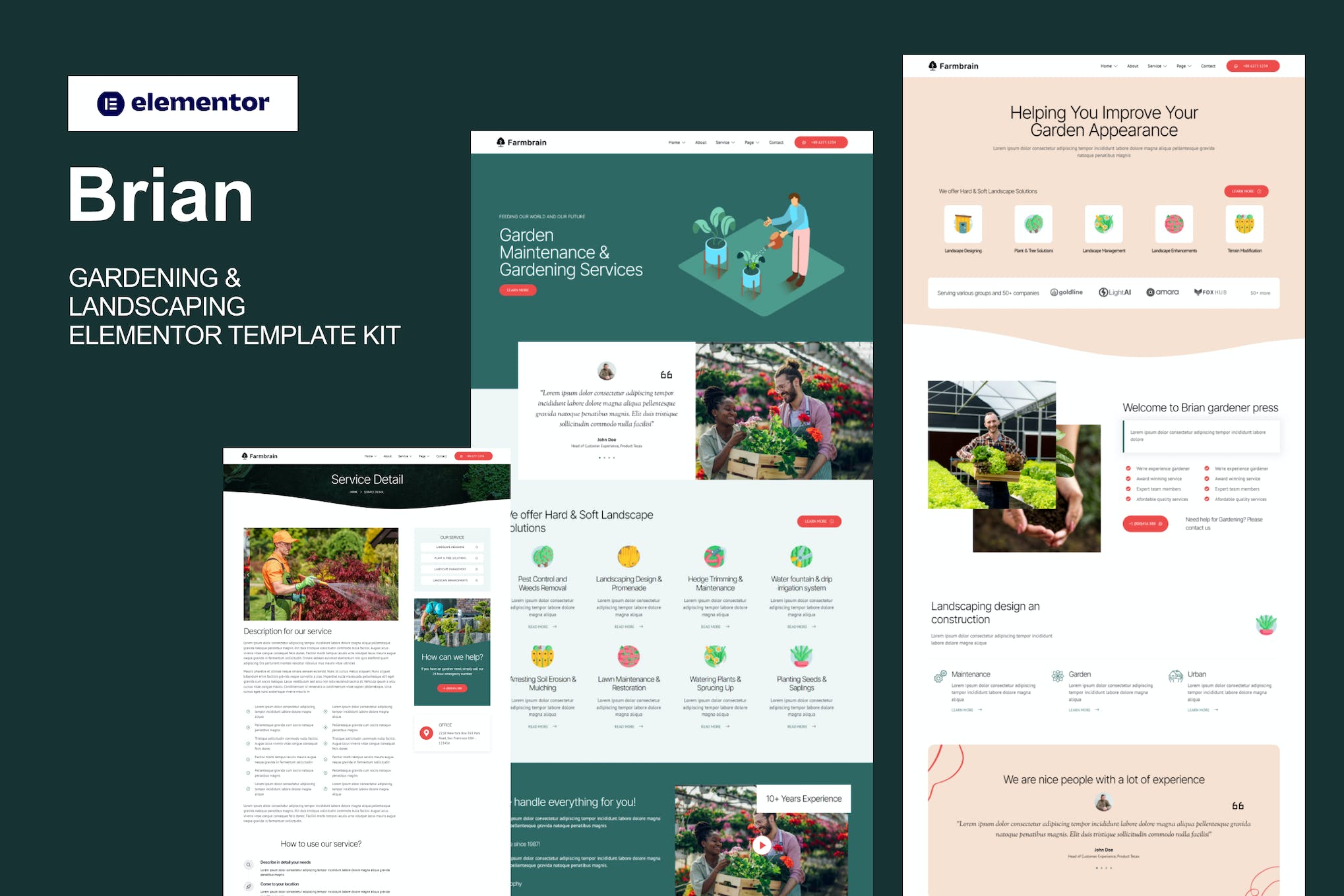 Brian - Gardening & Landscaping Elementor Template Kit template kit cover image