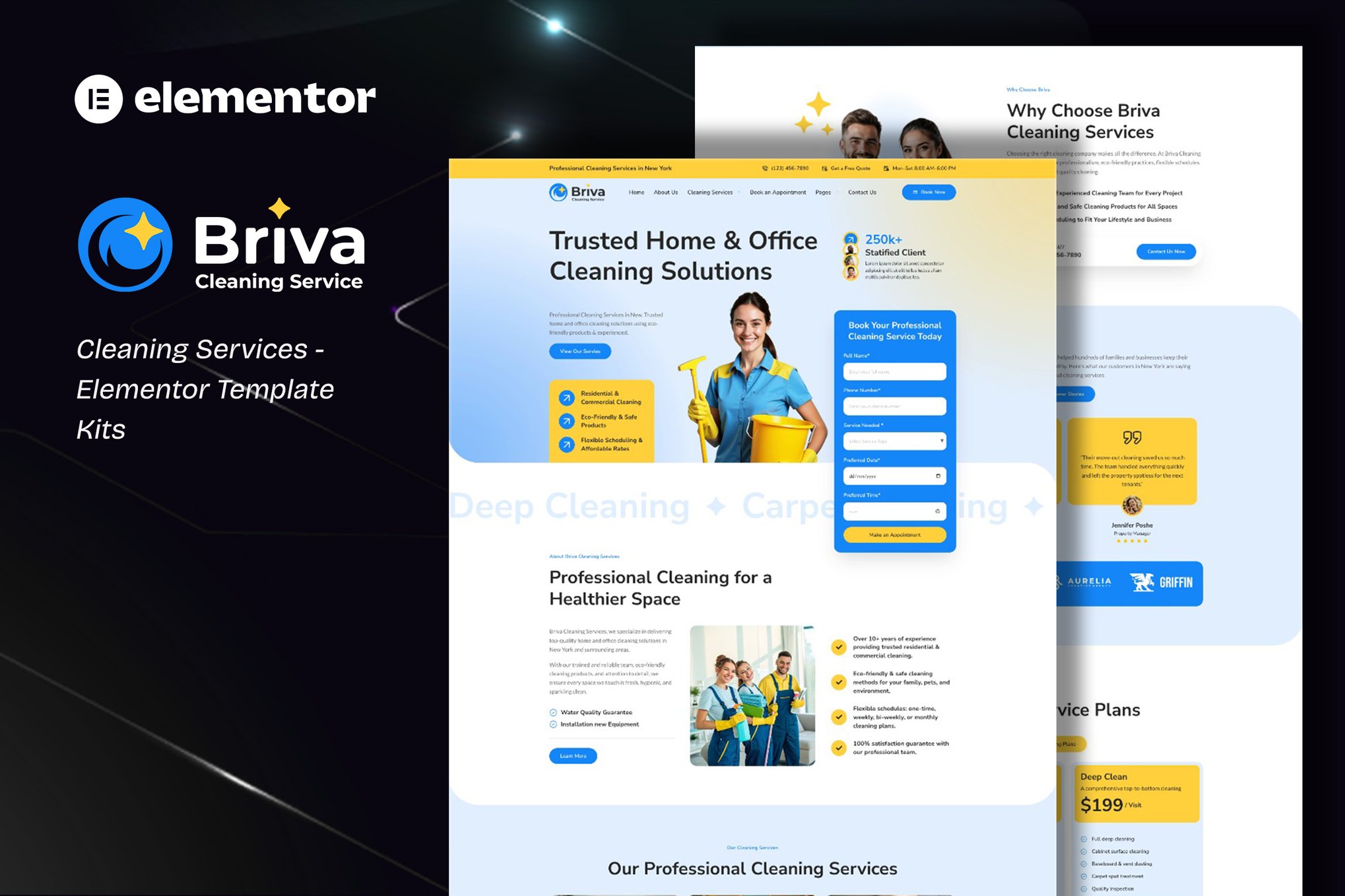 Briva - Cleaning Services Elementor Template Kit template kit cover image