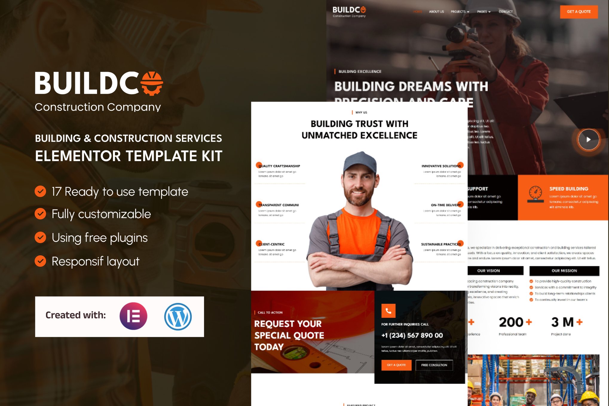 Buildco - Building & Construction Services Elementor Template Kit template kit cover image