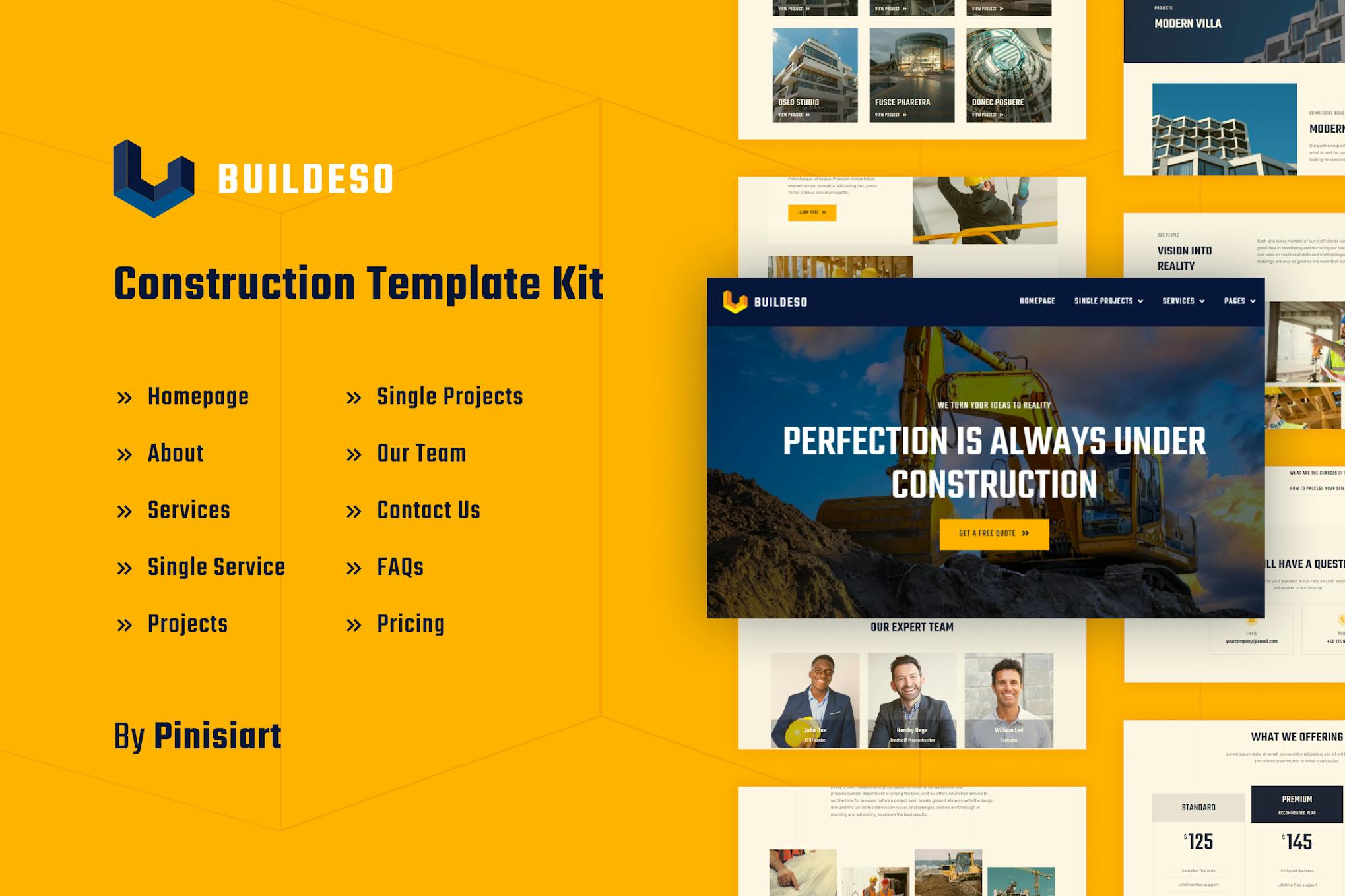 Buildeso - Construction & Building Elementor Template Kit template kit cover image