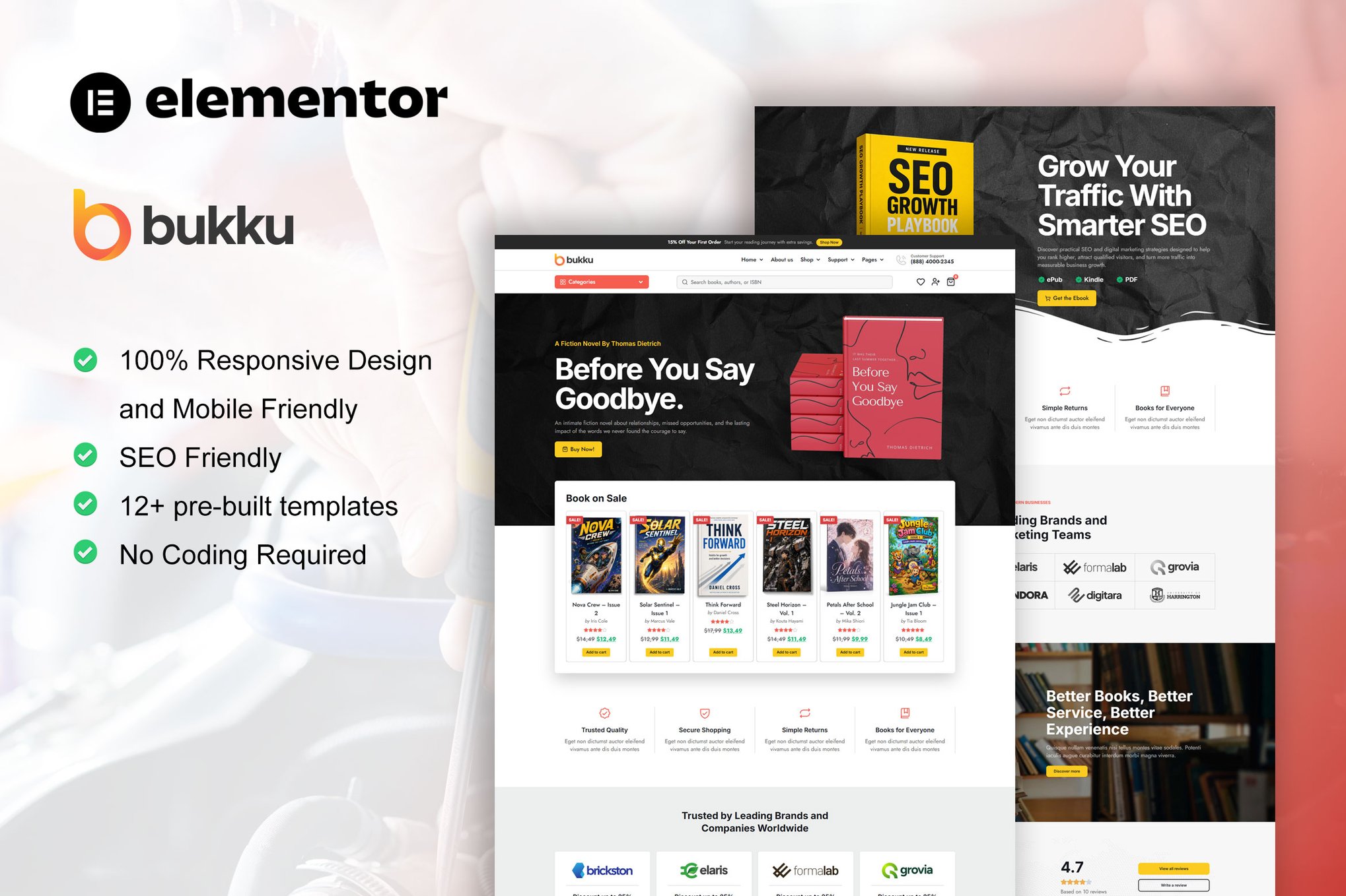 Bukku - Book Store Elementor Pro Template Kit template kit cover image
