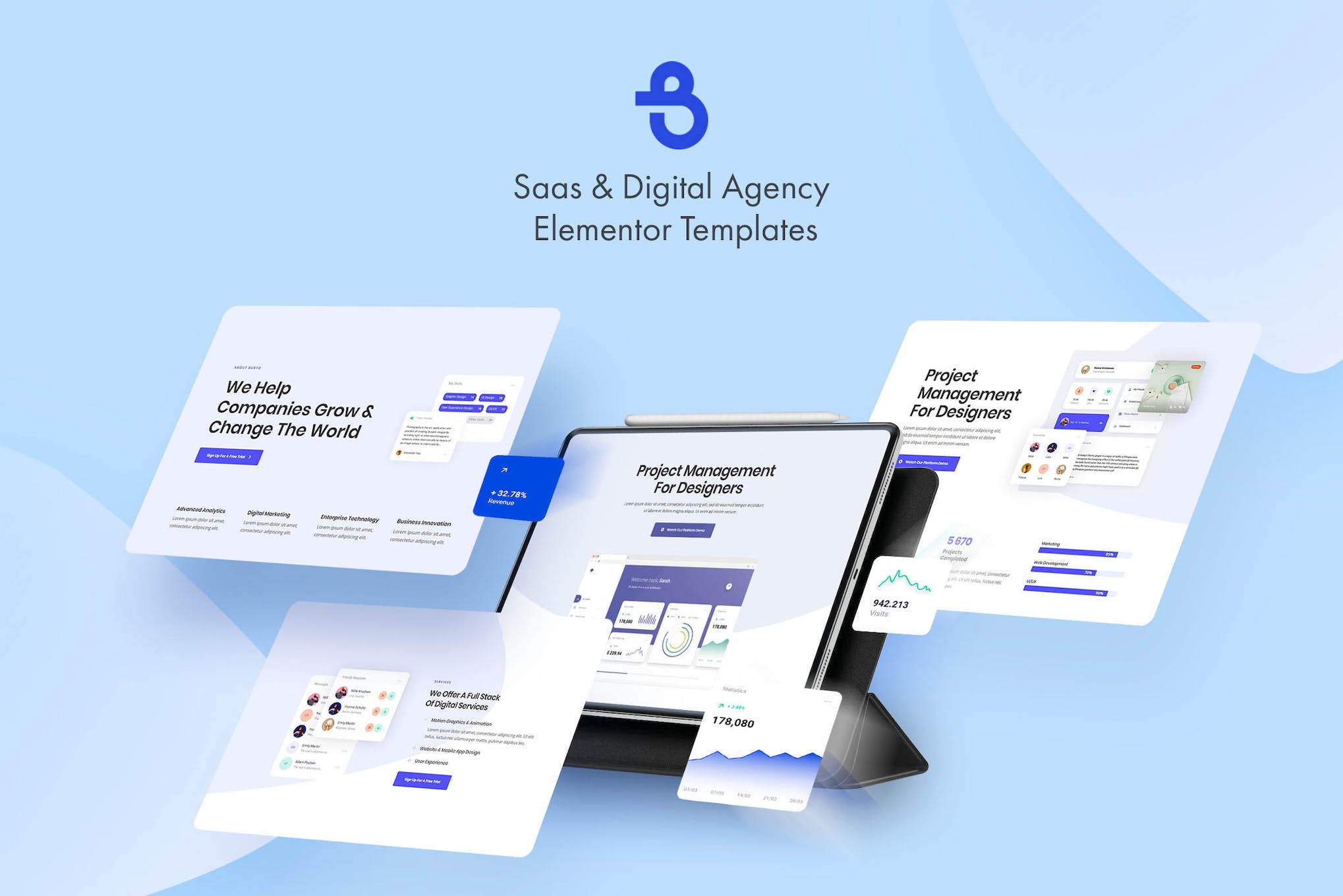 Burto - Saas & Digital Agency Elementor Template Kit template kit cover image