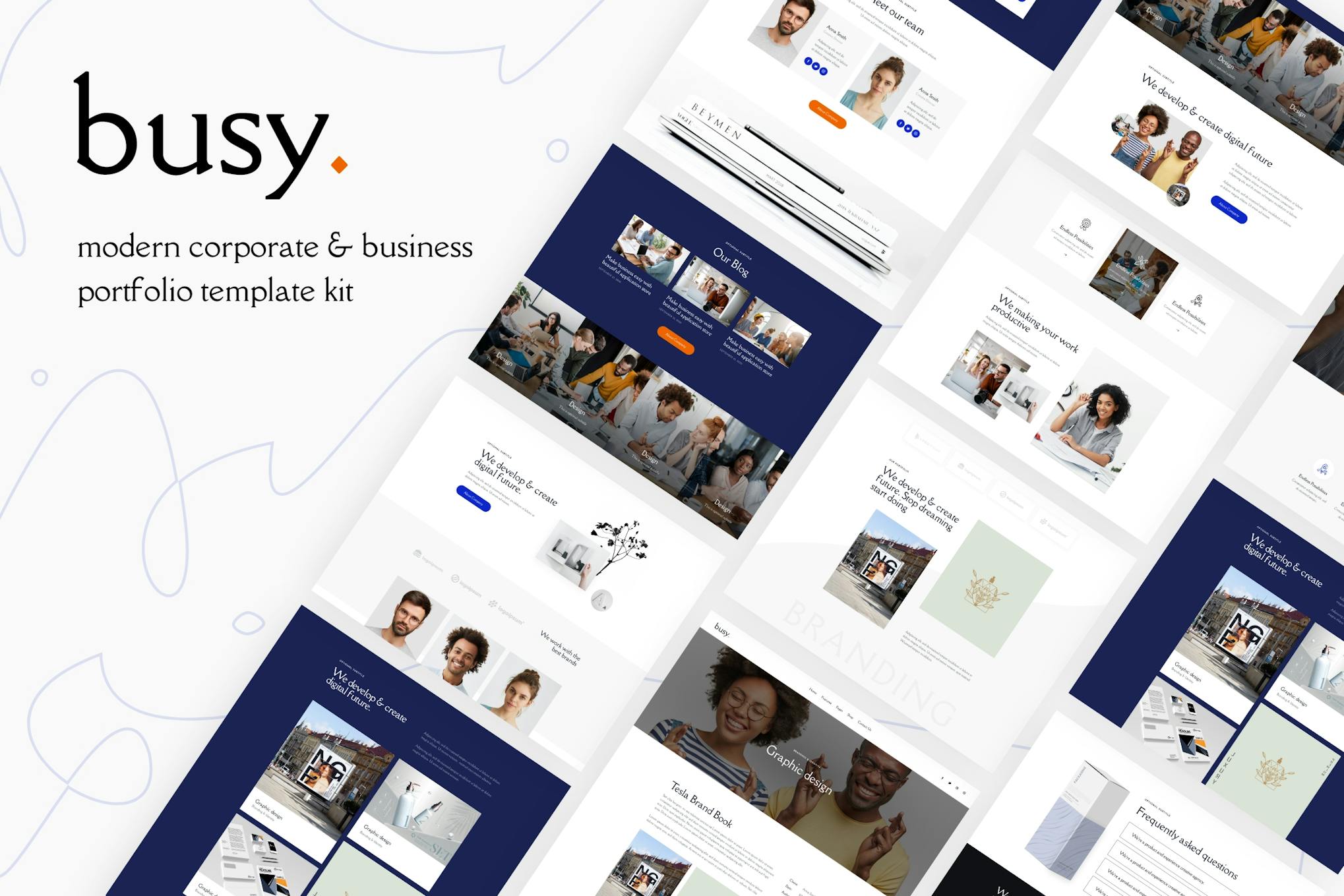 Busy | Modern Corporate & Business Portfolio Elementor Template Kit template kit cover image