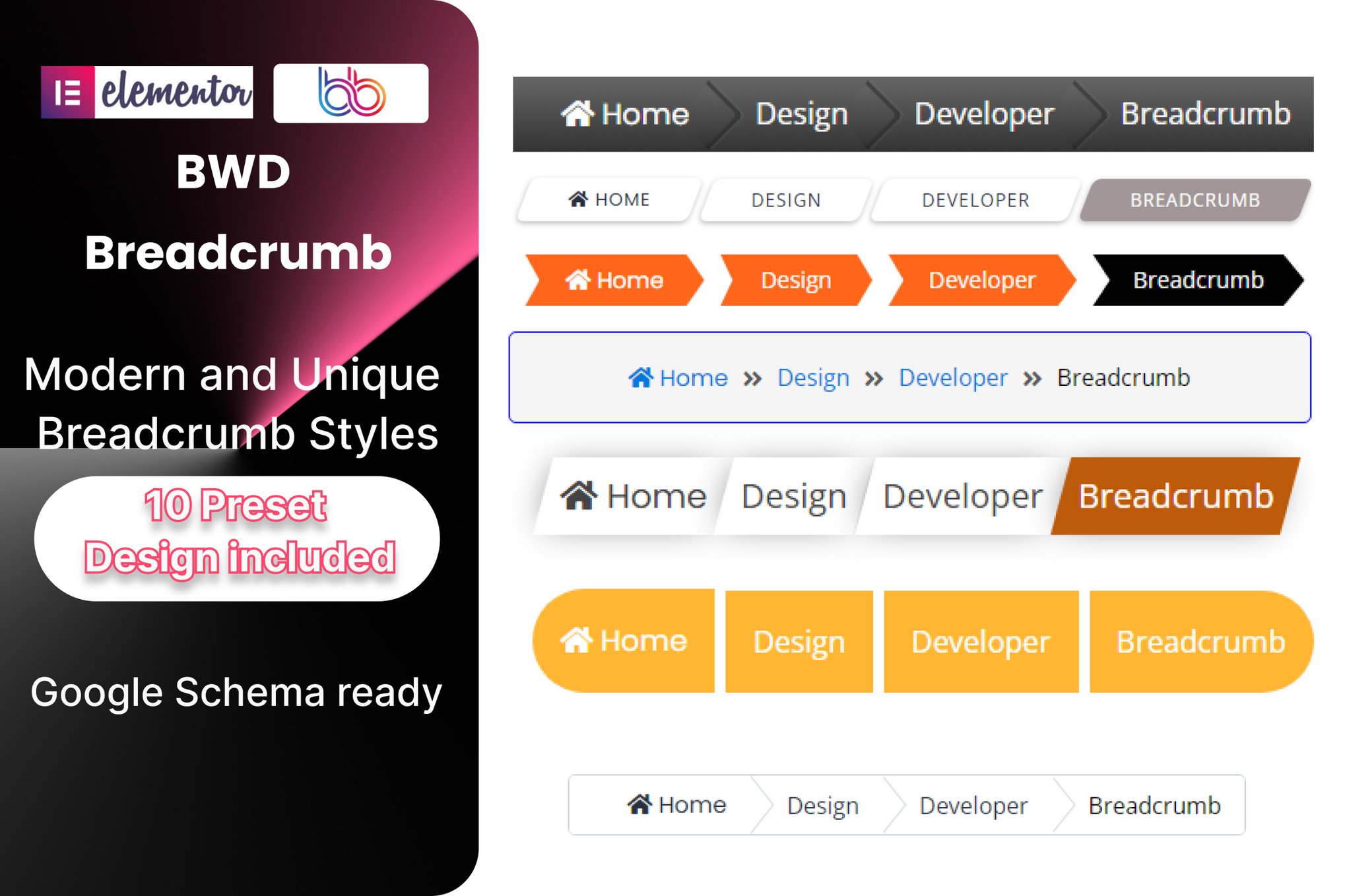 BWD Breadcrumb Addon For Elementor plugin cover image