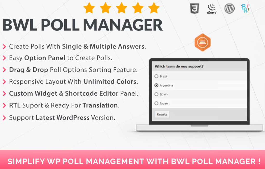 BWL Poll Manager plugin cover image
