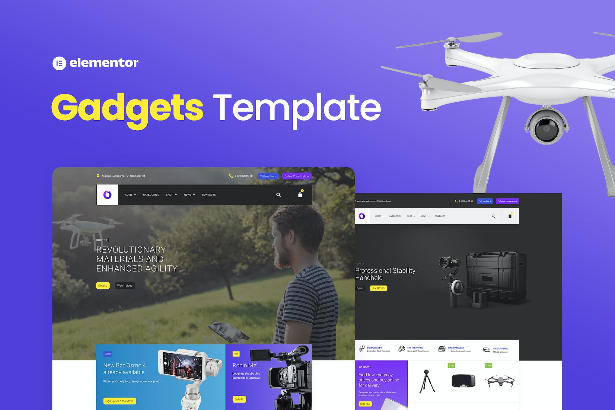 Bzzz – Gadgets eCommerce Elementor Template Kit template kit cover image
