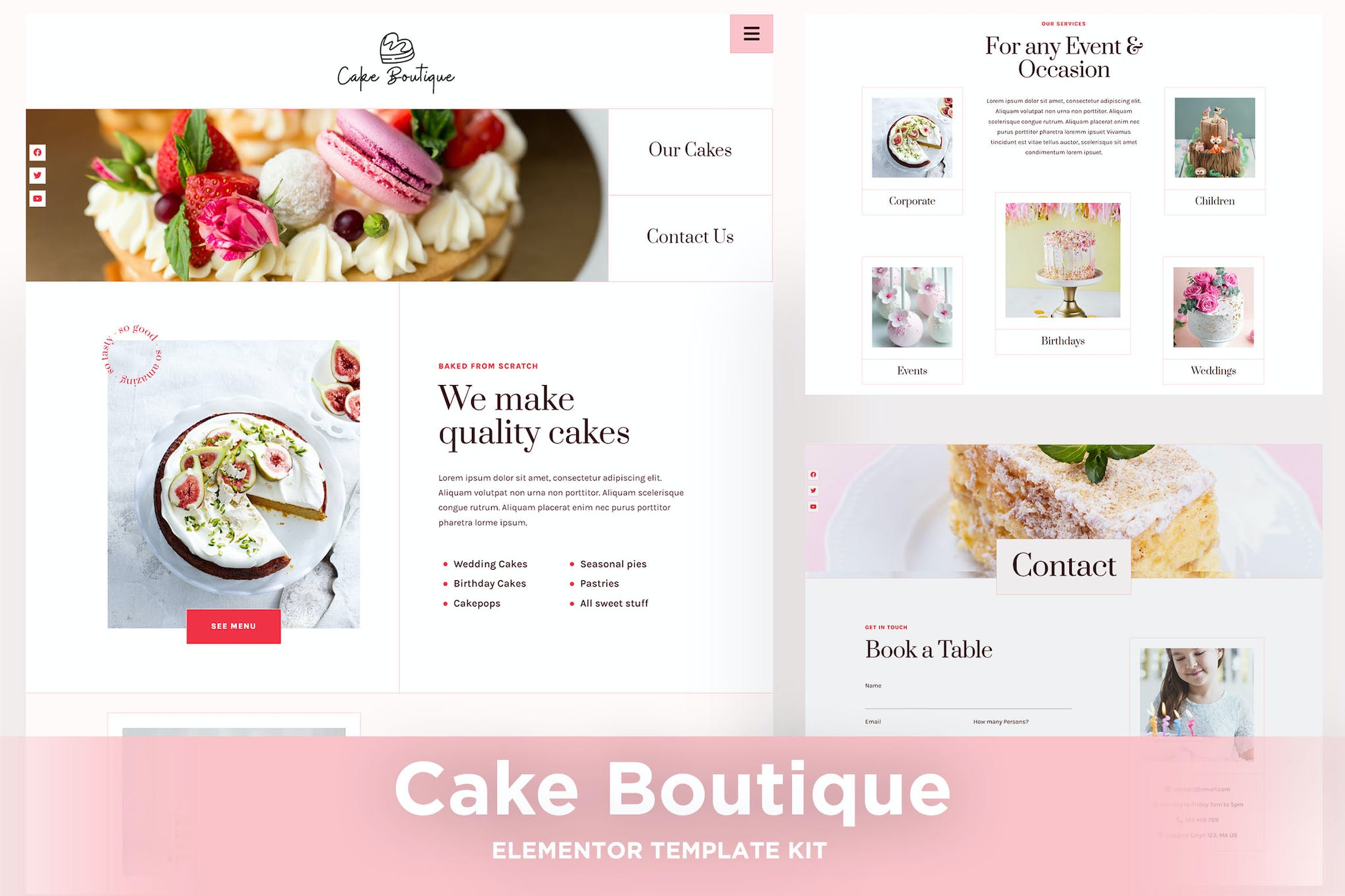 Cake Boutique - Cake Elementor Template Kit template kit cover image