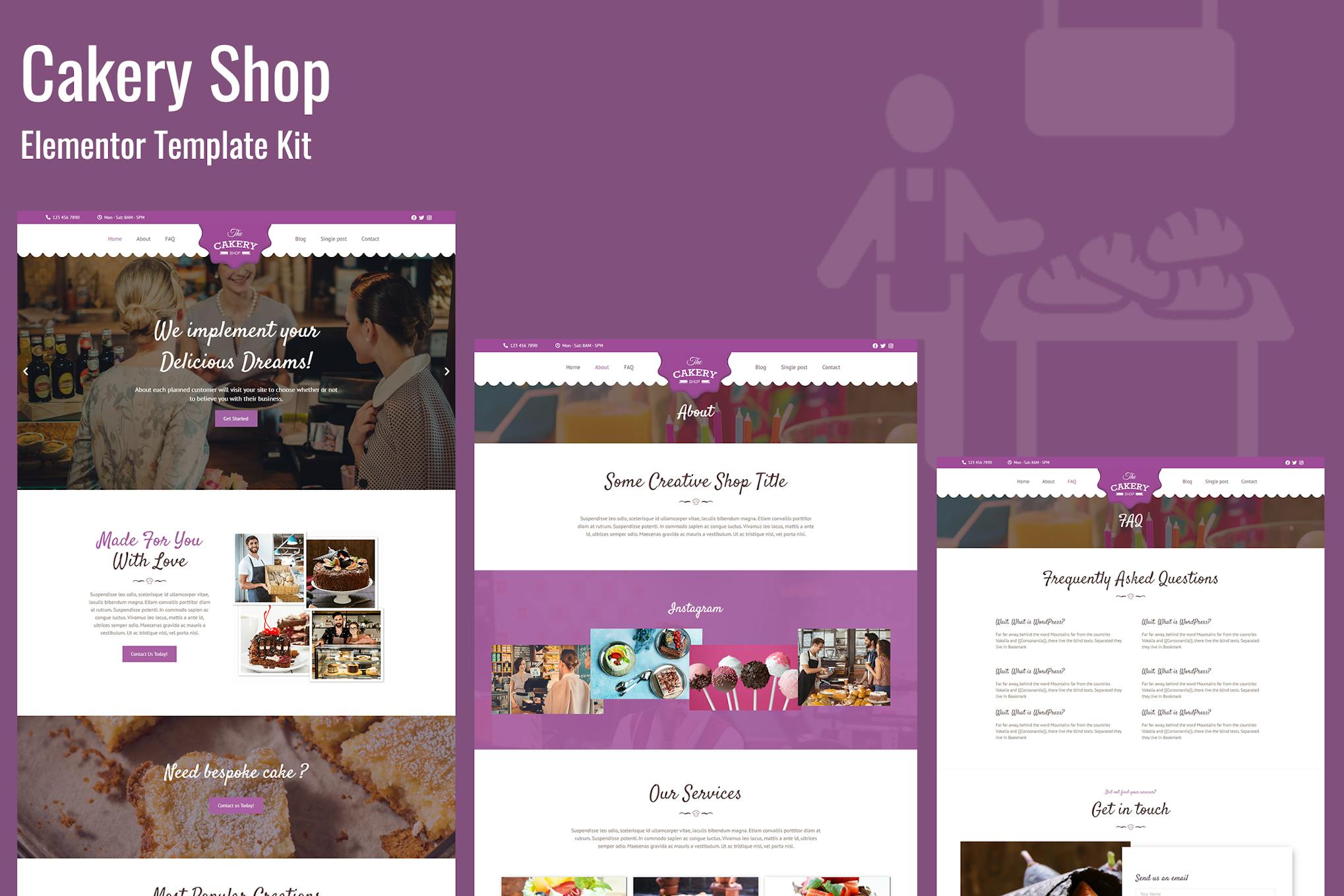 Cakeryshop - Bakery Business Template Kit template kit cover image