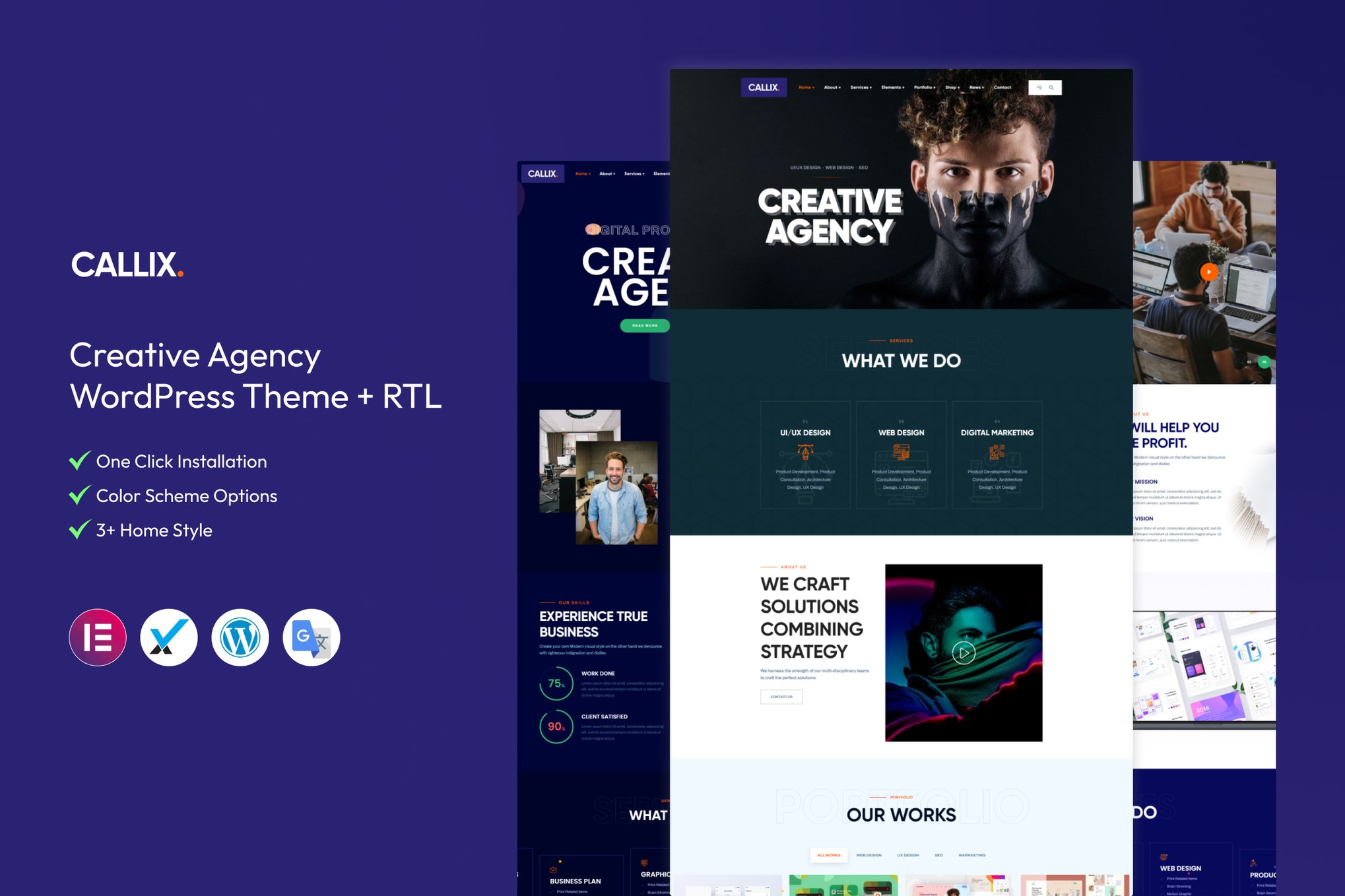 Callix - Creative Agency WordPress Theme + RTL theme cover image