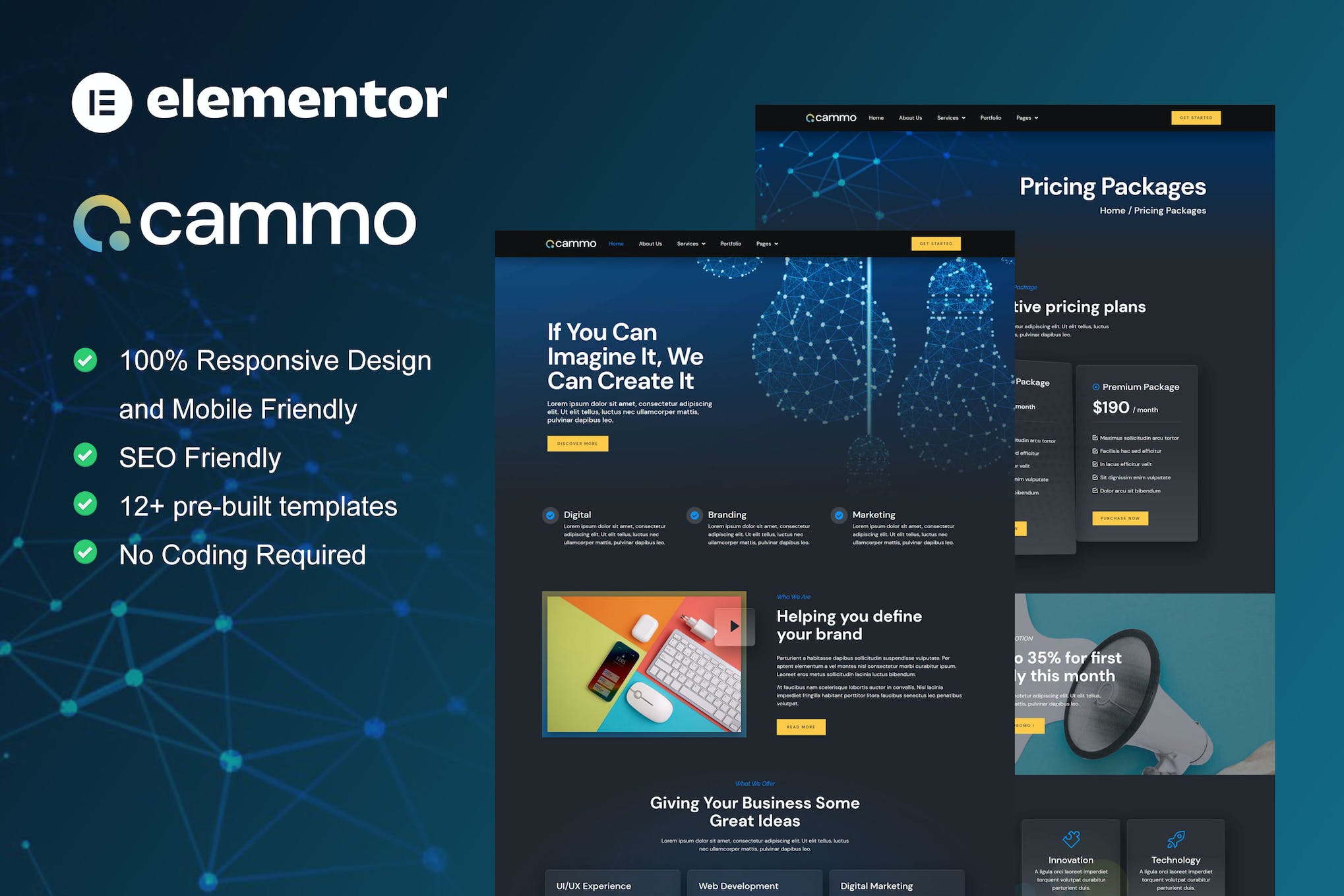 Cammo - Creative Agency Services Elementor Template Kit template kit cover image