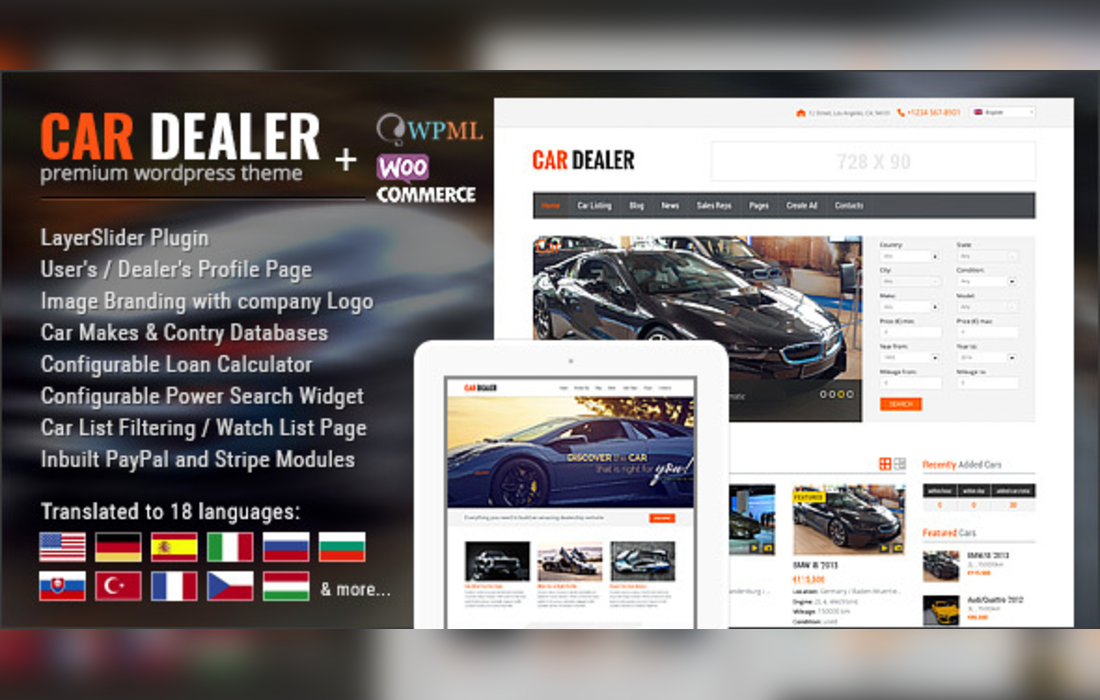Car Dealership Automotive WordPress Theme – Responsive theme cover image