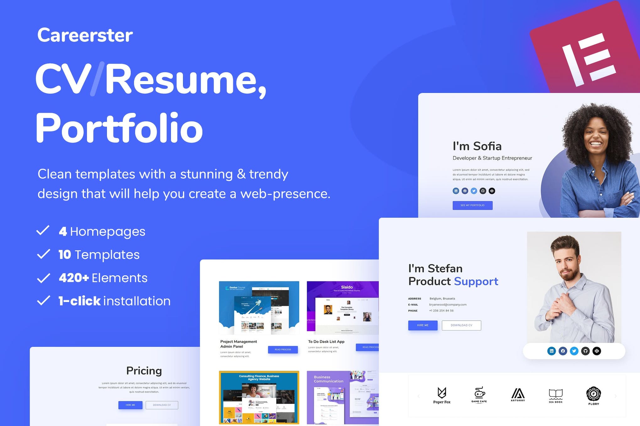 Careerster - CV/Resume Elementor Template Kit template kit cover image