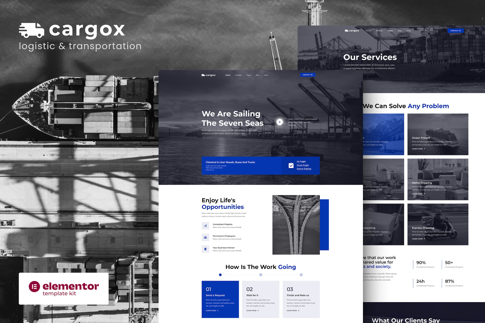 Cargox - Logistic & Transportation Elementor Pro Template Kit template kit cover image