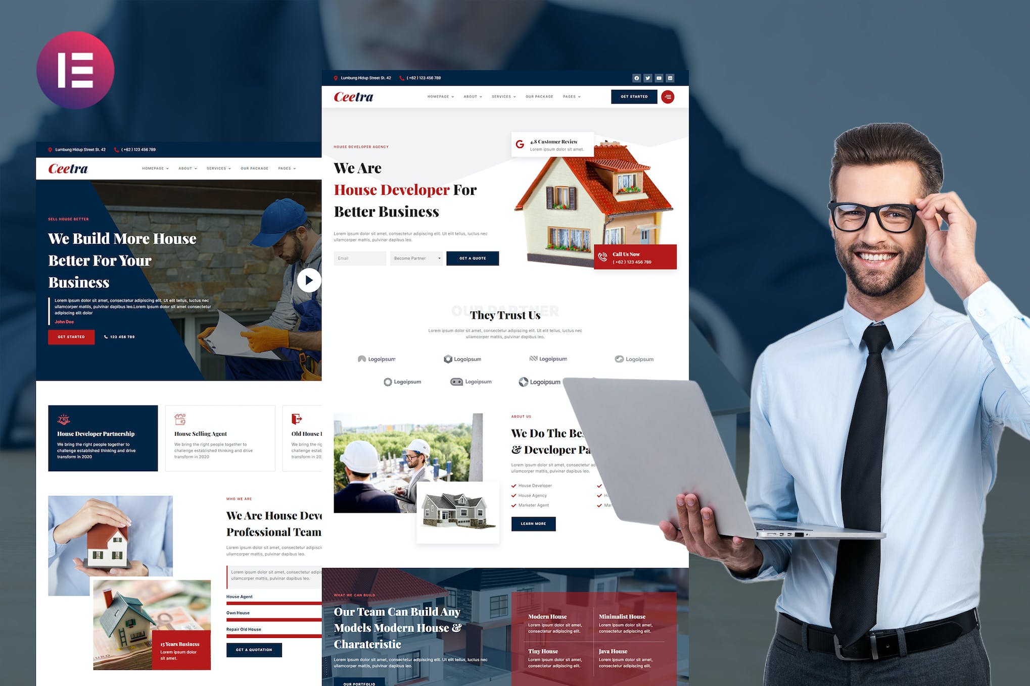 Ceetra - House Developer Agency Elementor Template Kit template kit cover image