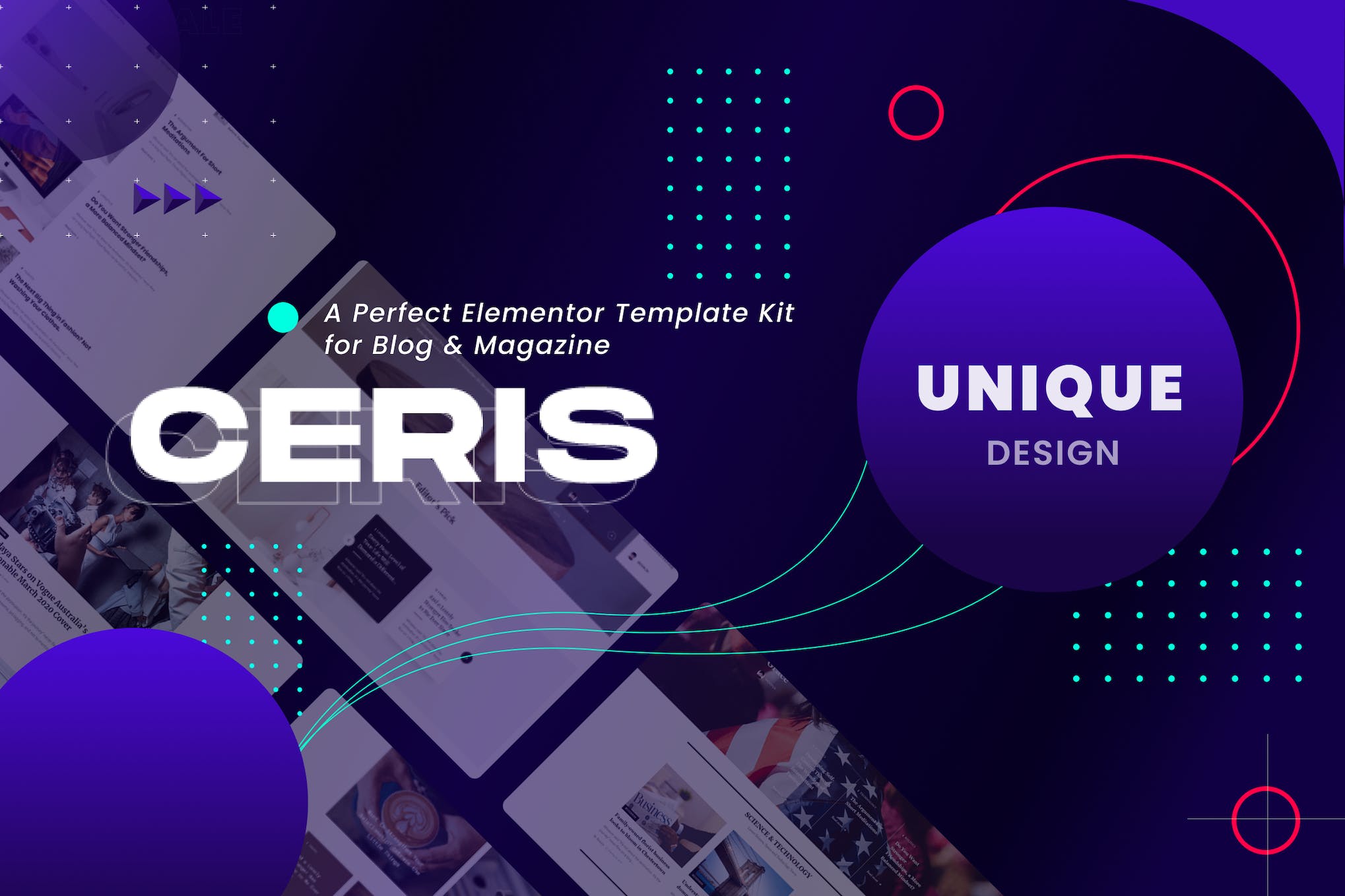 Ceris - Blog & Magazine Elementor Template Kit template kit cover image