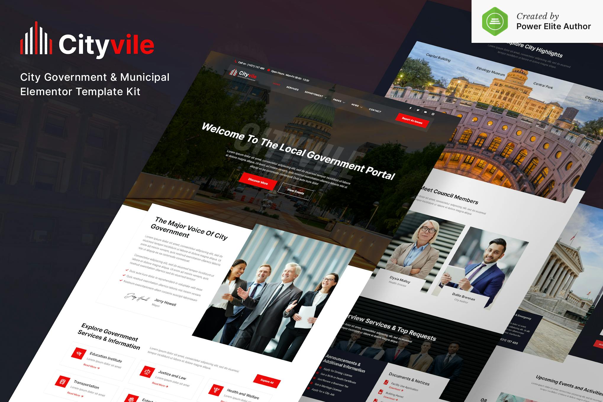 Cityvile – City Government & Municipal Elementor Template Kit template kit cover image