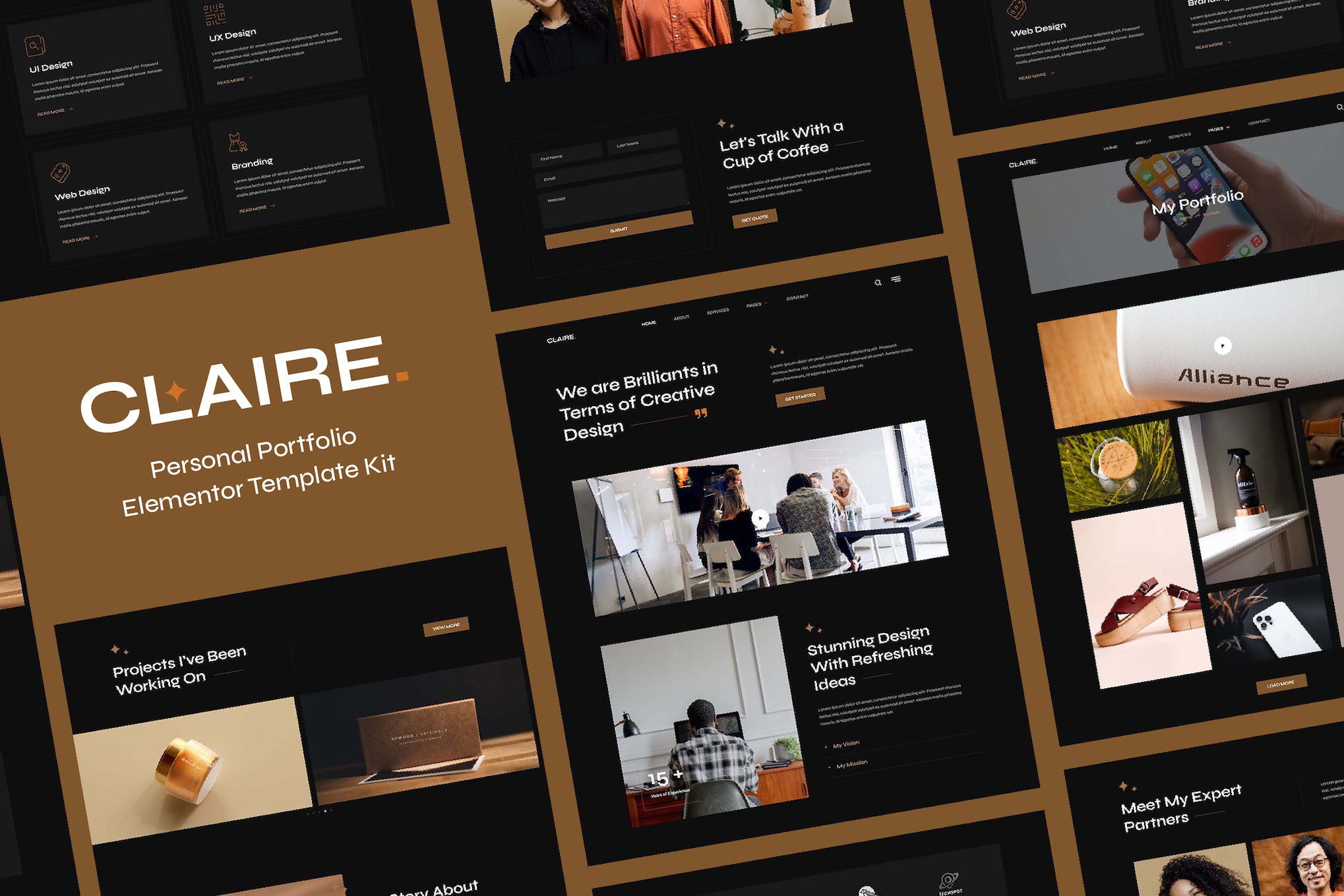 Claire - Personal Portfolio Elementor Template Kit template kit cover image