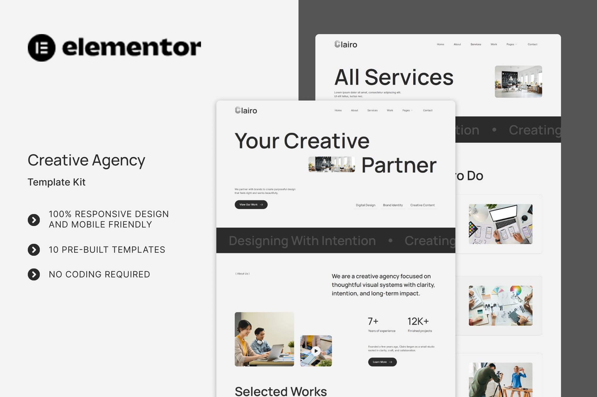 Clairo - Creative Agency Elementor Template Kit template kit cover image