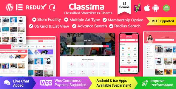 Classima - Classified Ads WordPress Theme theme cover image