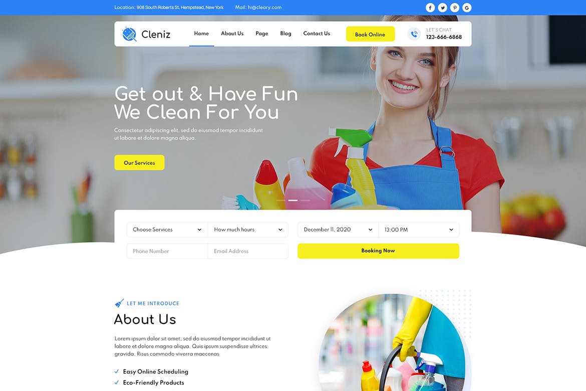 Cleniz - Cleaning Services Elementor Template Kit template kit cover image