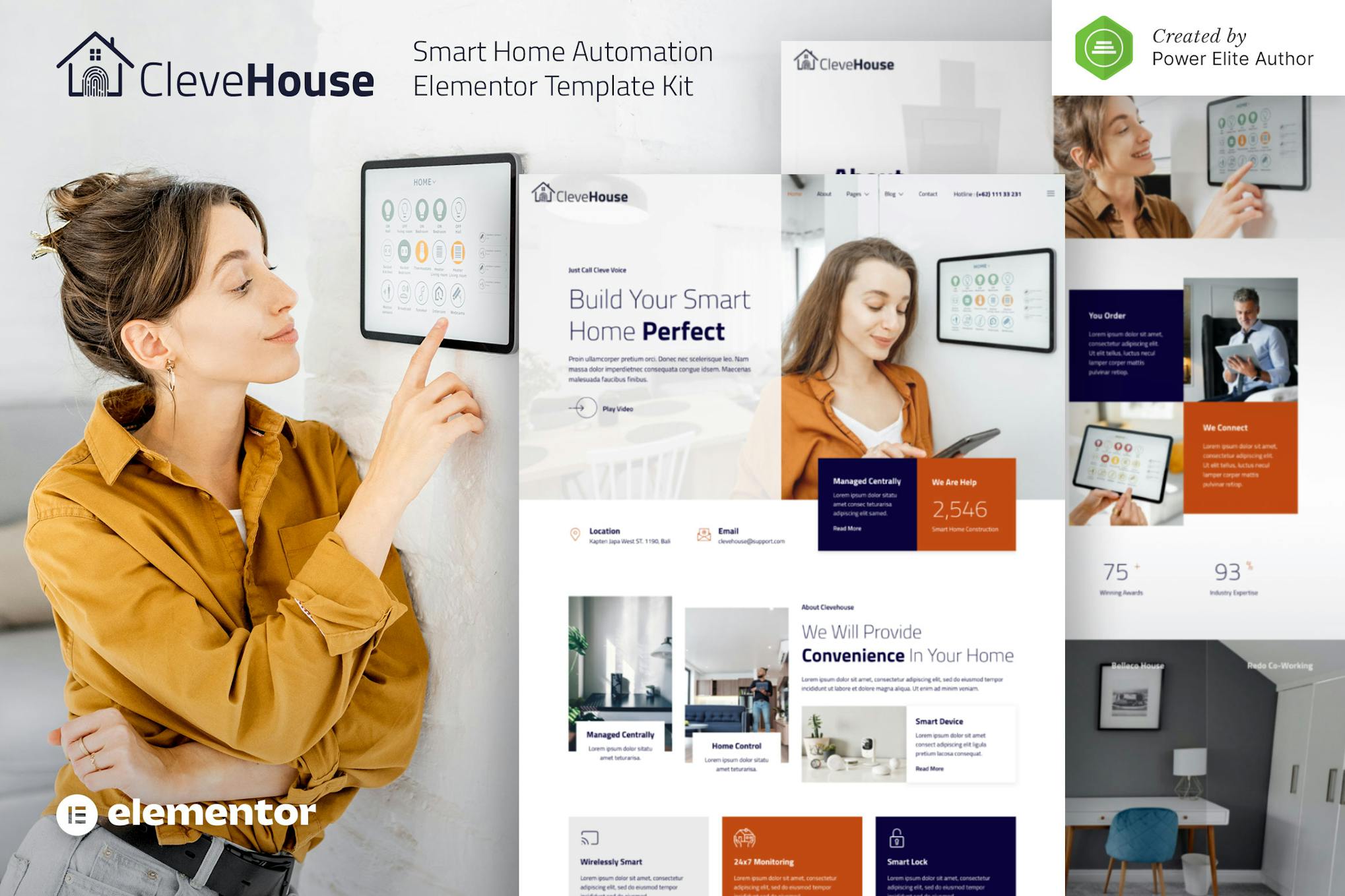 Clevehouse – Smart Home Automation Elementor Template Kit template kit cover image