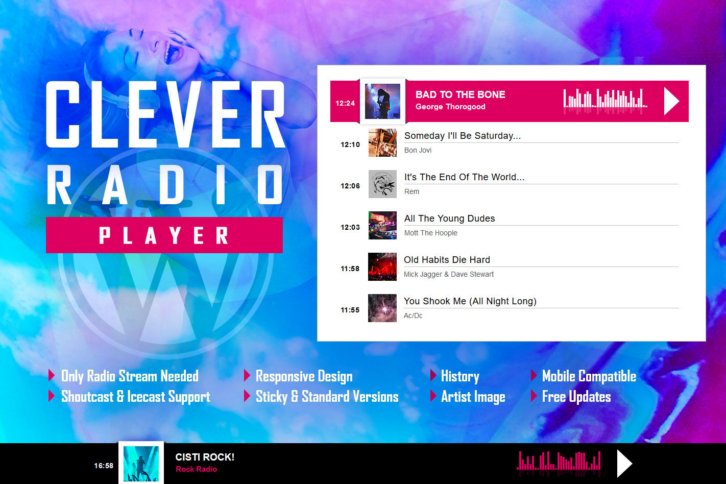 CLEVER - HTML5 Radio Player With History Plugin plugin cover image