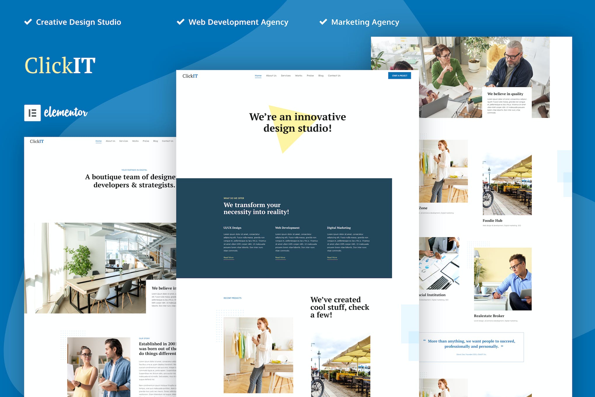 ClickIT - Creative Digital Agency Elementor Template Kit template kit cover image