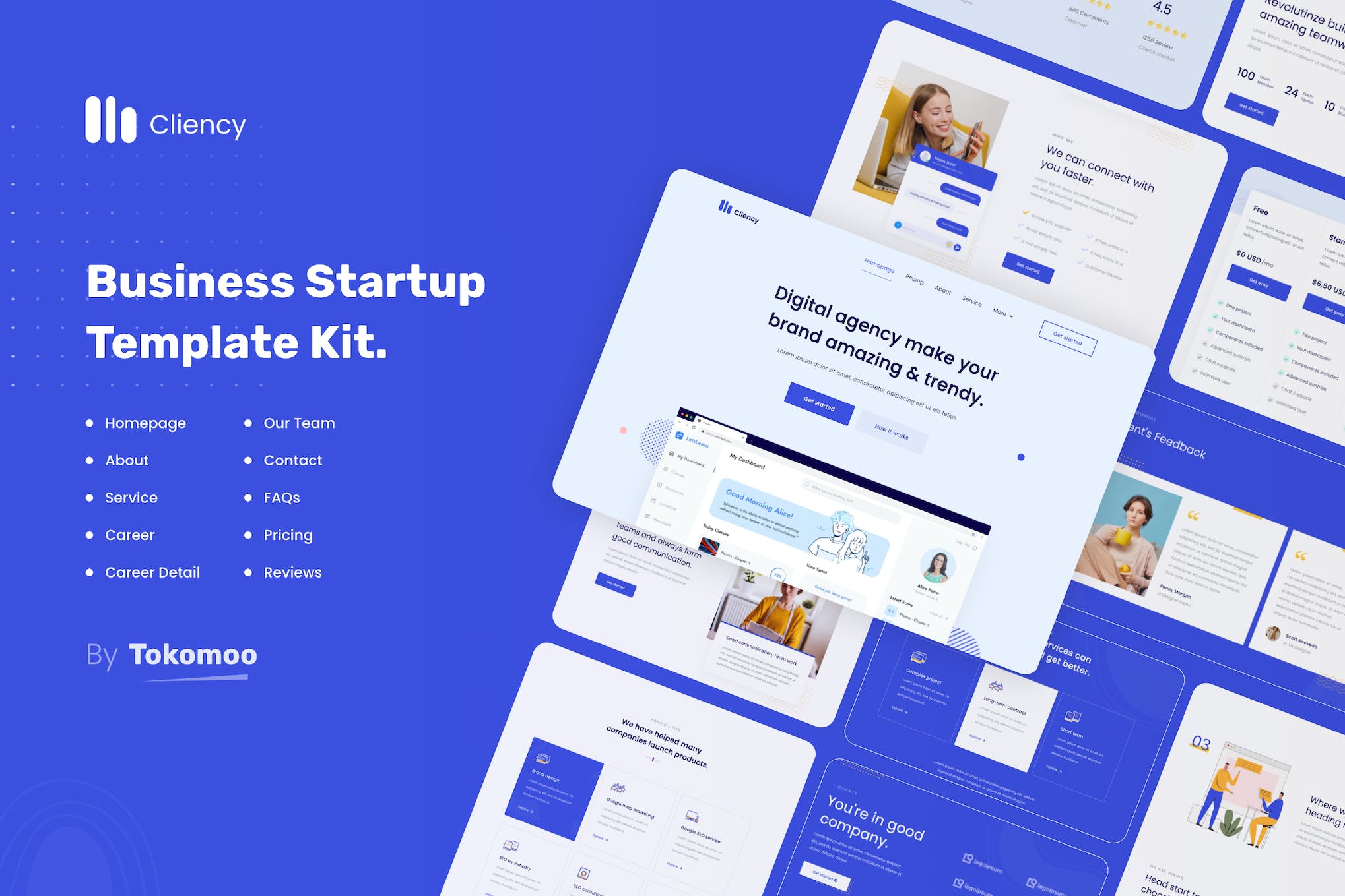 Clientcy | Business & Startup Elementor Template Kit template kit cover image