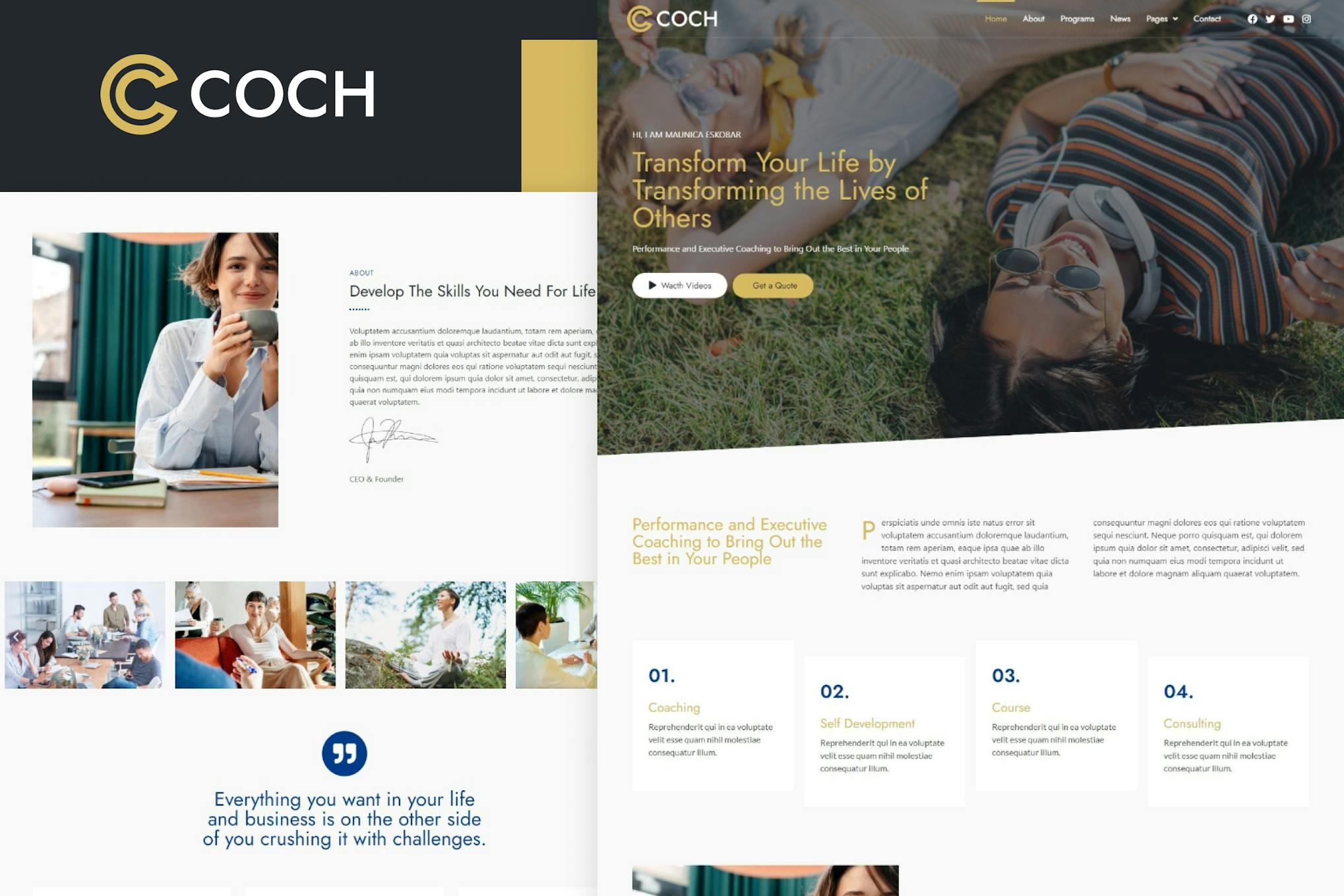 Coch - Business Coach Elementor Template Kit template kit cover image