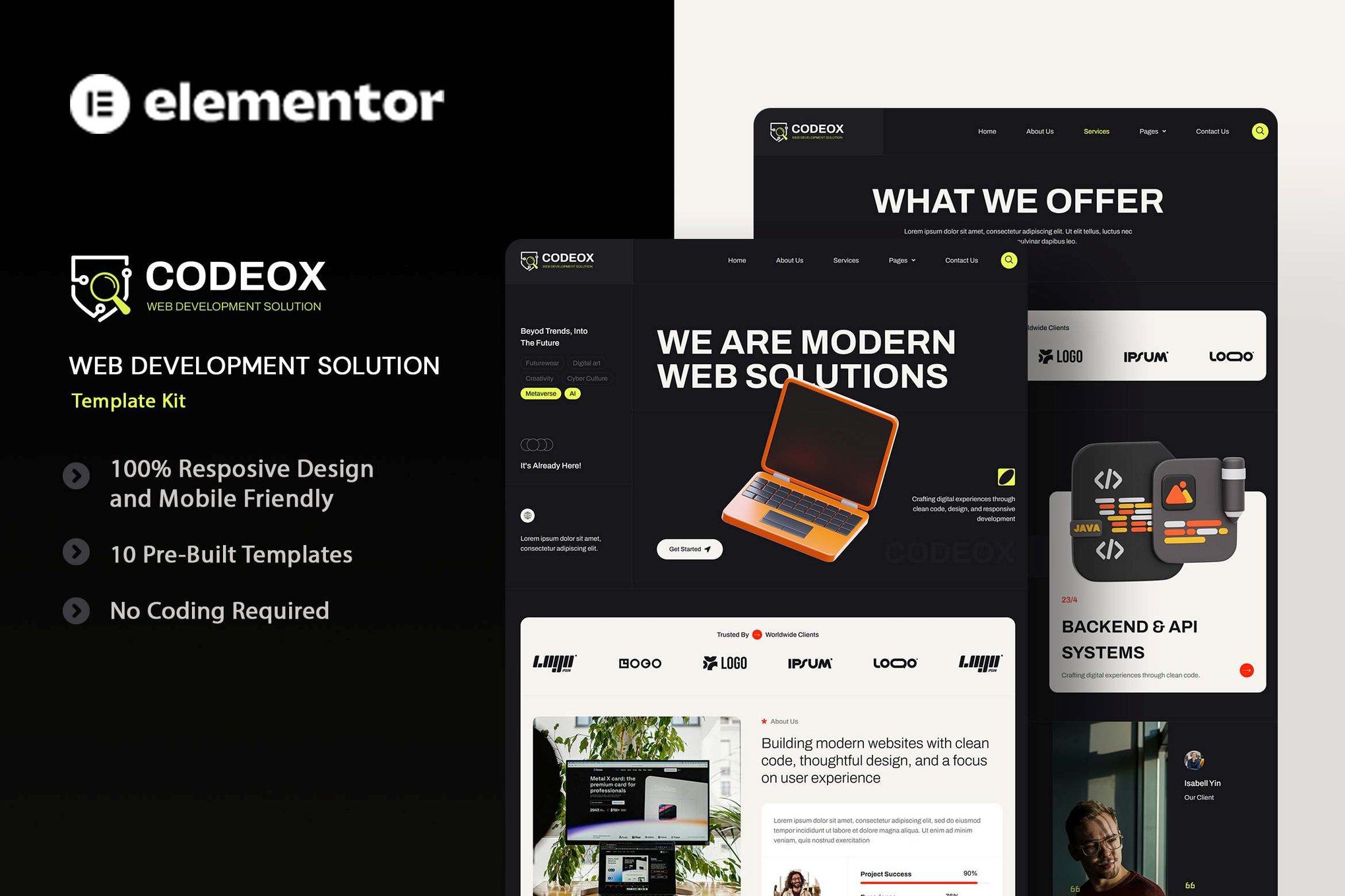 Codeox - Web Development Solution Elementor Template Kit template kit cover image